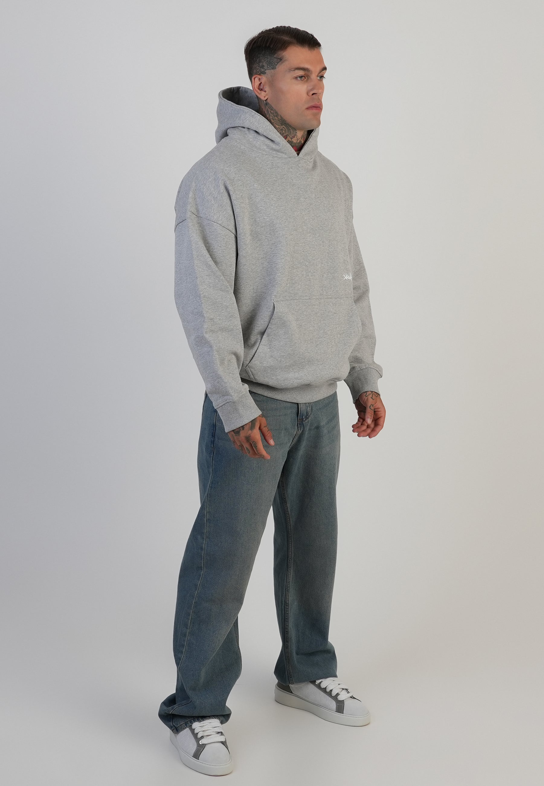 Graphic Hoodie in Grey Marl Hoodie SikSilk