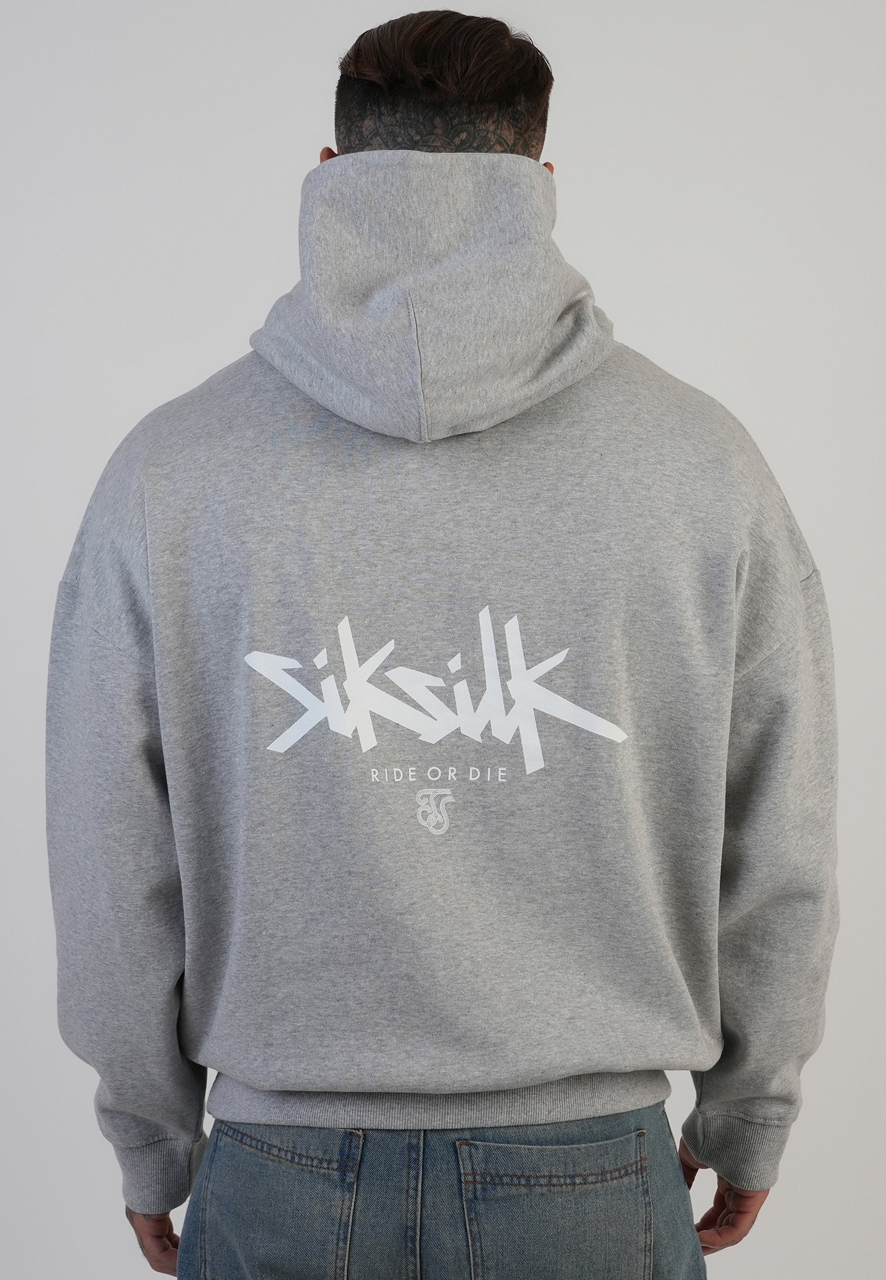 Graphic Hoodie in Grey Marl Hoodie SikSilk