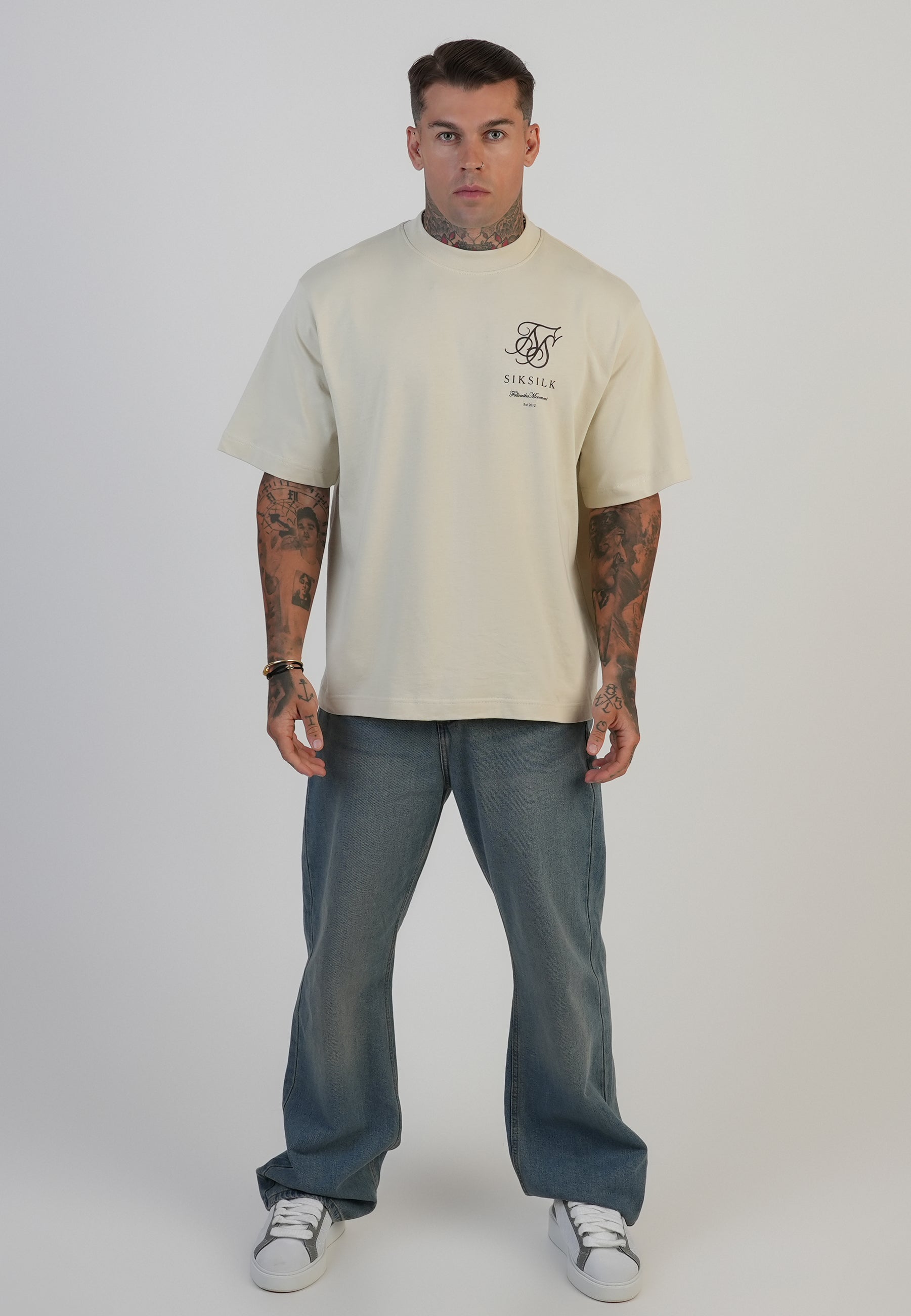 Logo T-shirt in ecru T-shirts SikSilk