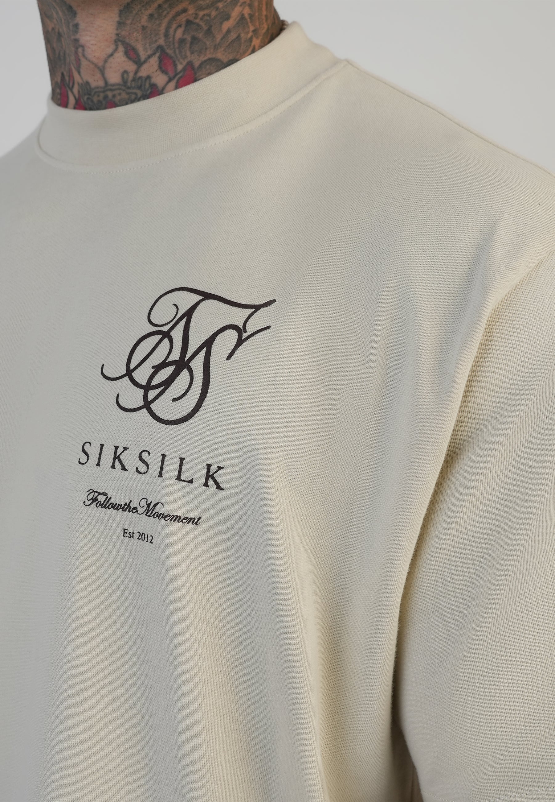 Logo T-shirt in ecru T-shirts SikSilk