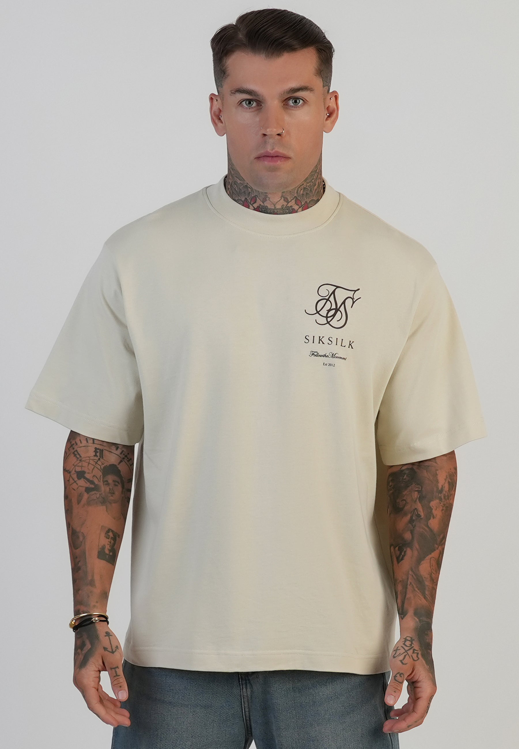 Logo T-shirt in ecru T-shirts SikSilk