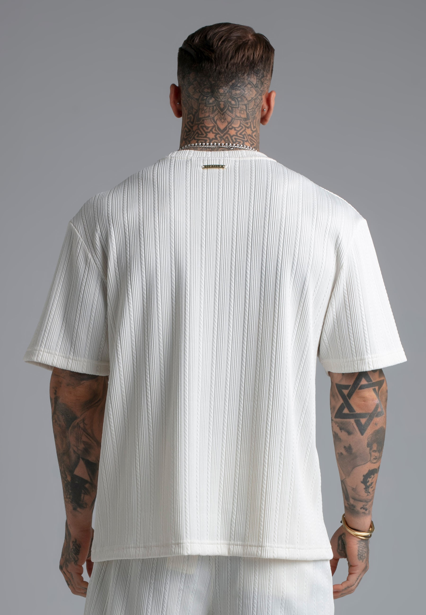 Textured T-shirt in ecru