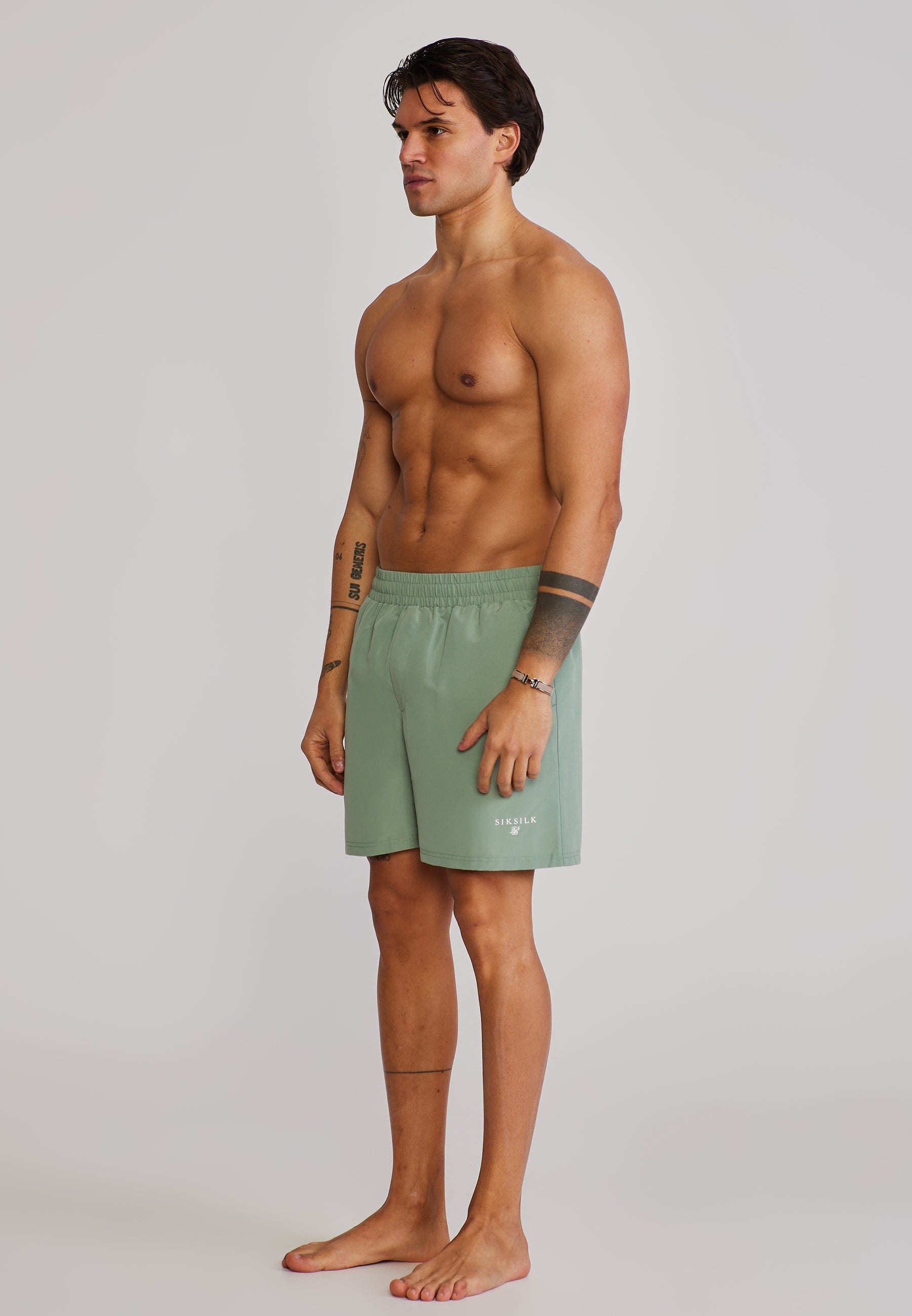 Swim shorts in green Swimwear SikSilk