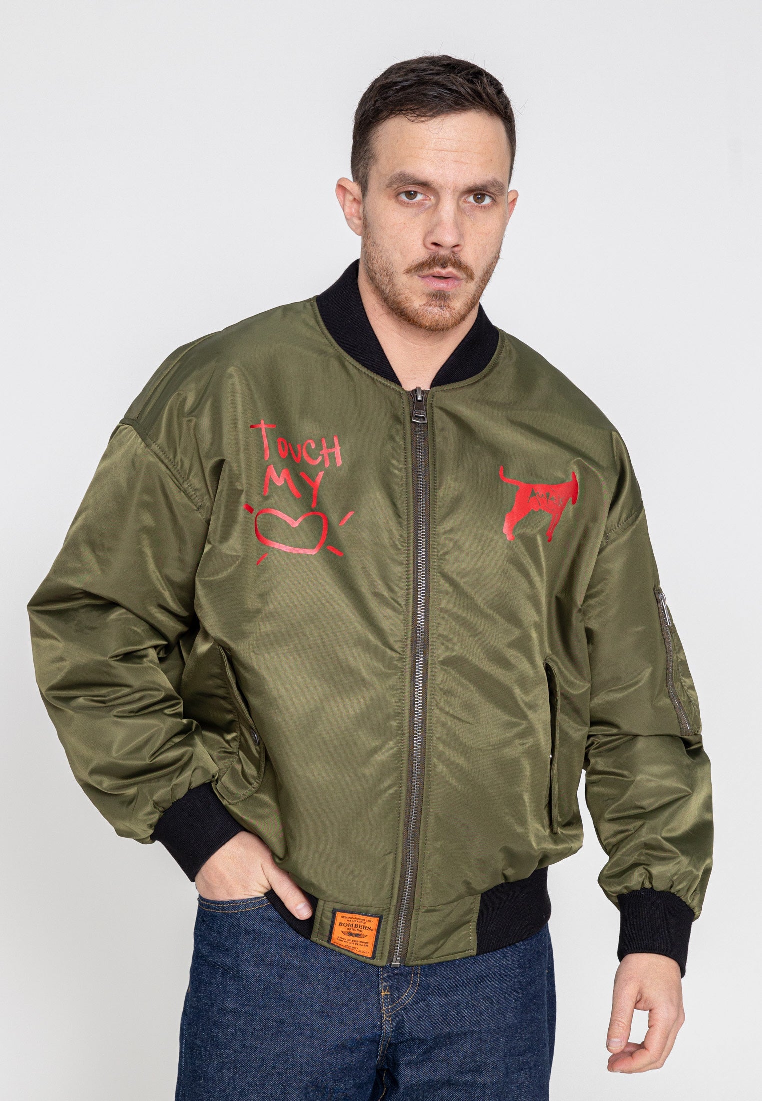 Stay Beautiful M Bomber Jacket in Kaki Jackets Bombers Original