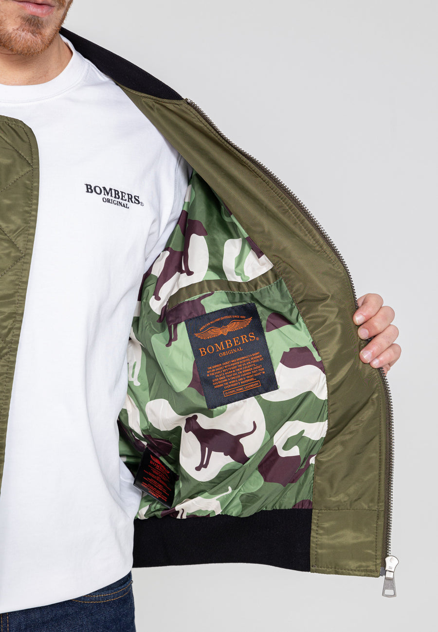 Stay Beautiful M Bomber Jacket in Kaki Jackets Bombers Original