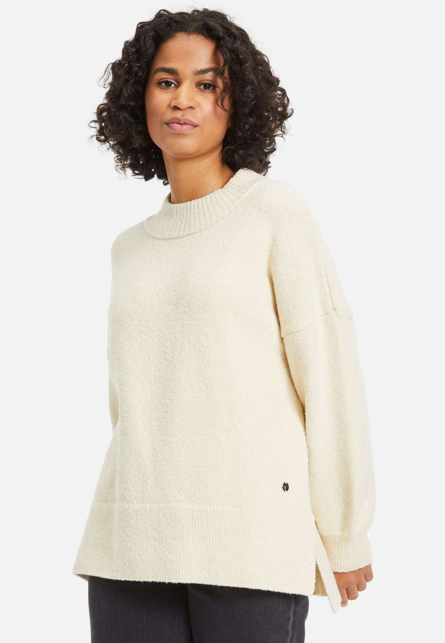 Barlt Boucle Knit Sweater in Antique White