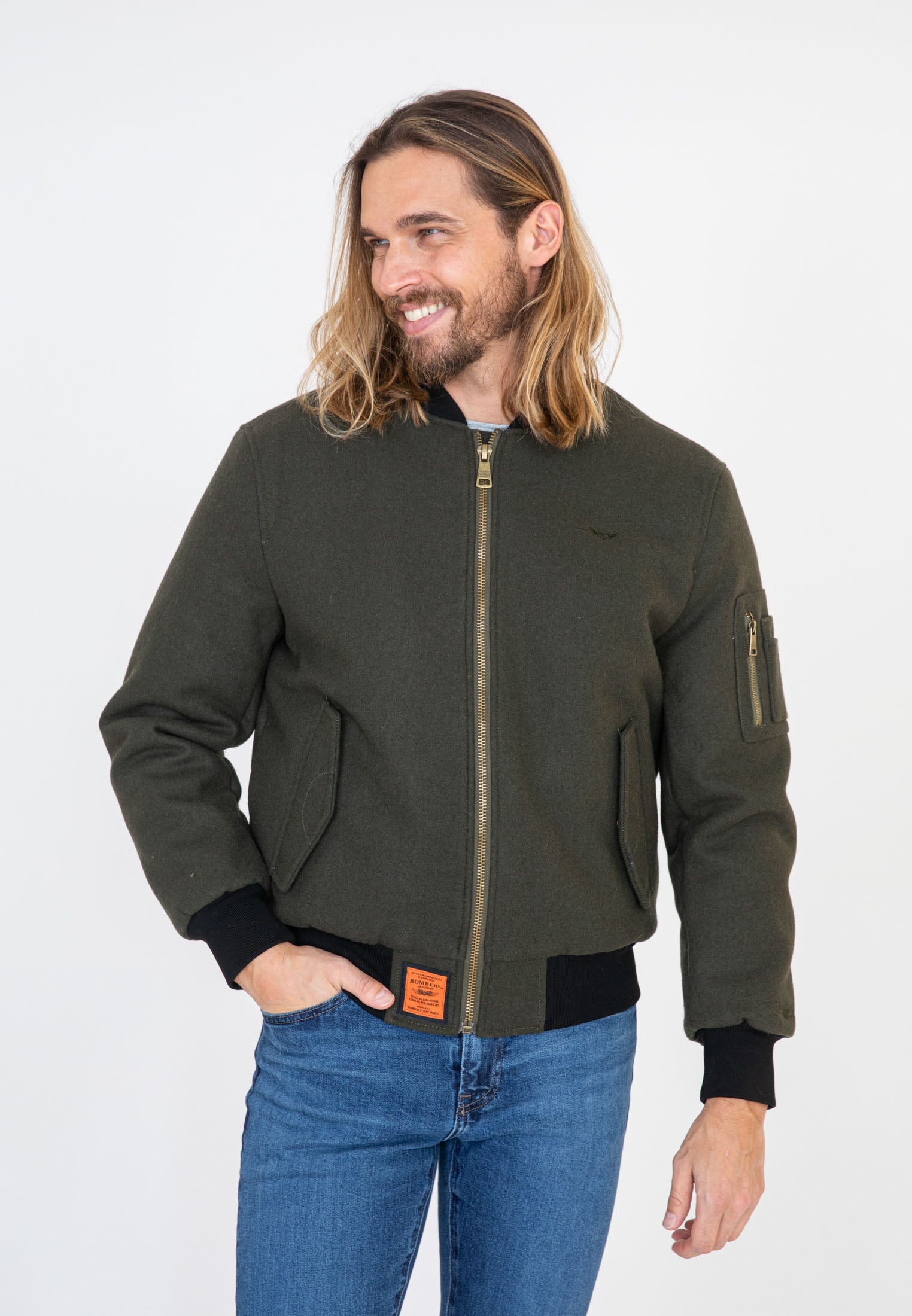 Track M bomber jacket in kaki Jackets Bombers Original