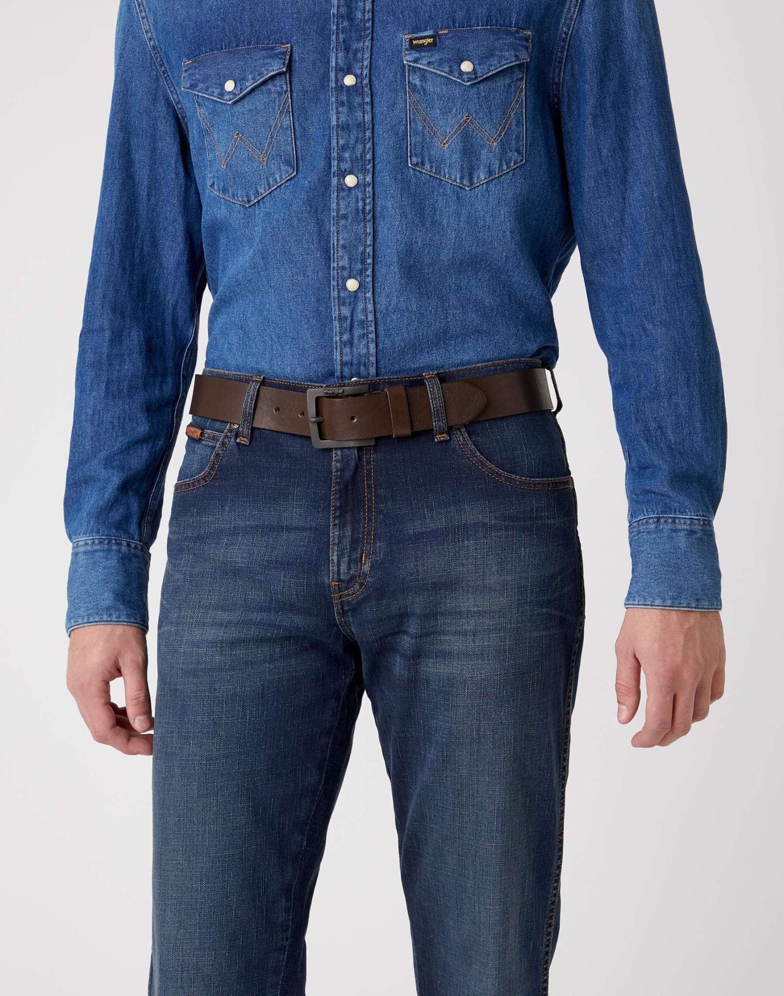 Cable Buckle Belt in Brown Belt Wrangler