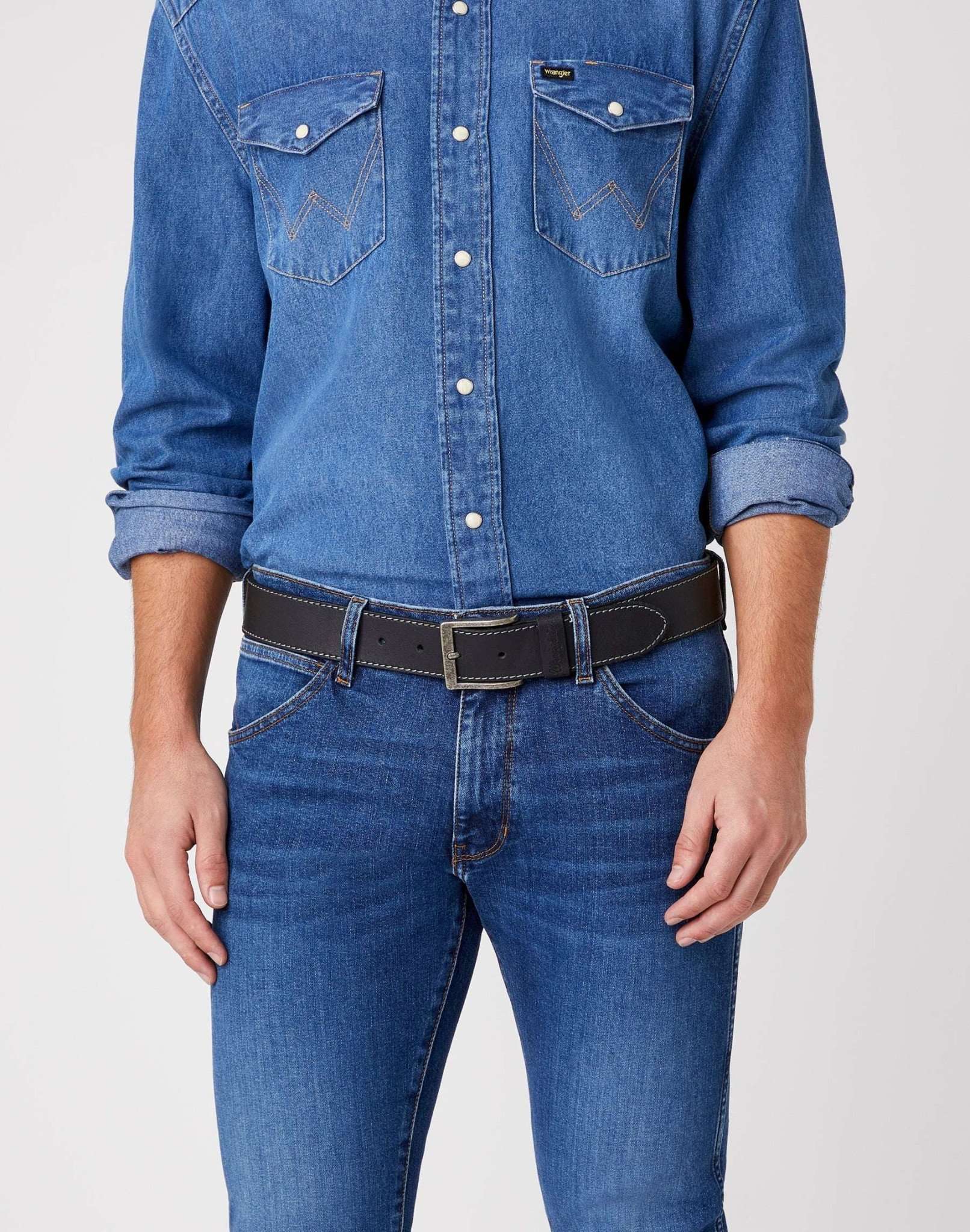 Stitched Belt in Black Belt Wrangler
