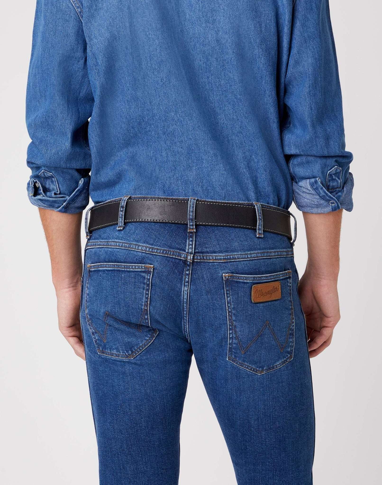 Stitched Belt in Black Belt Wrangler
