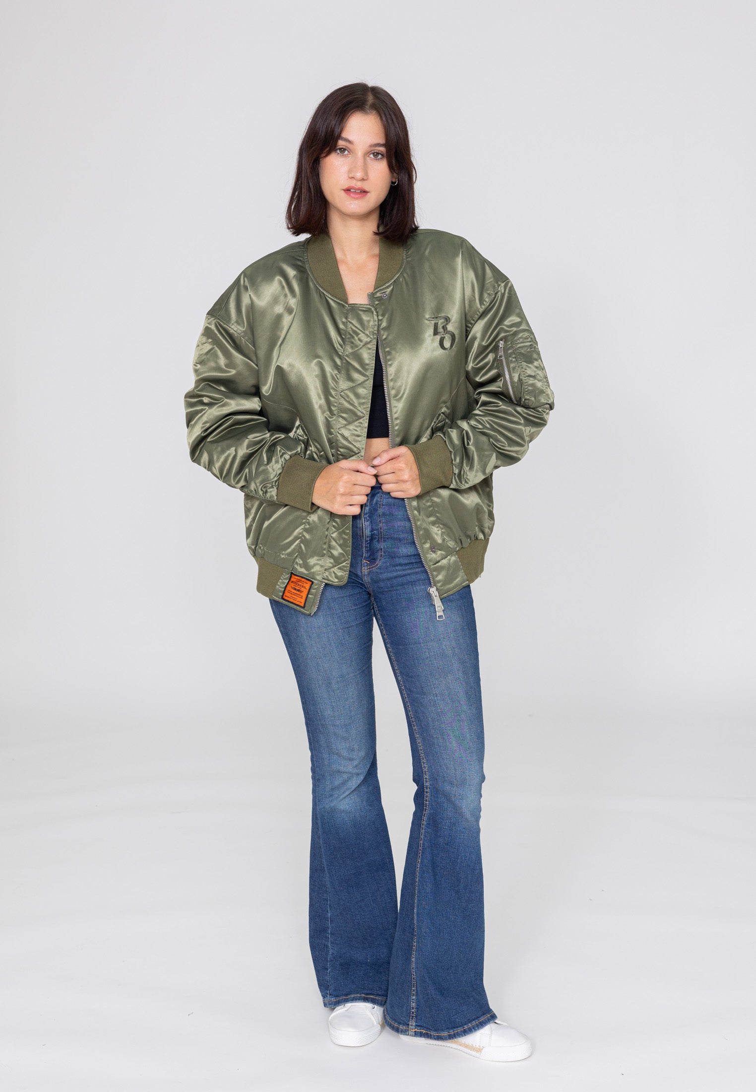 Wavy U bomber jacket in kaki Jackets Bombers Original