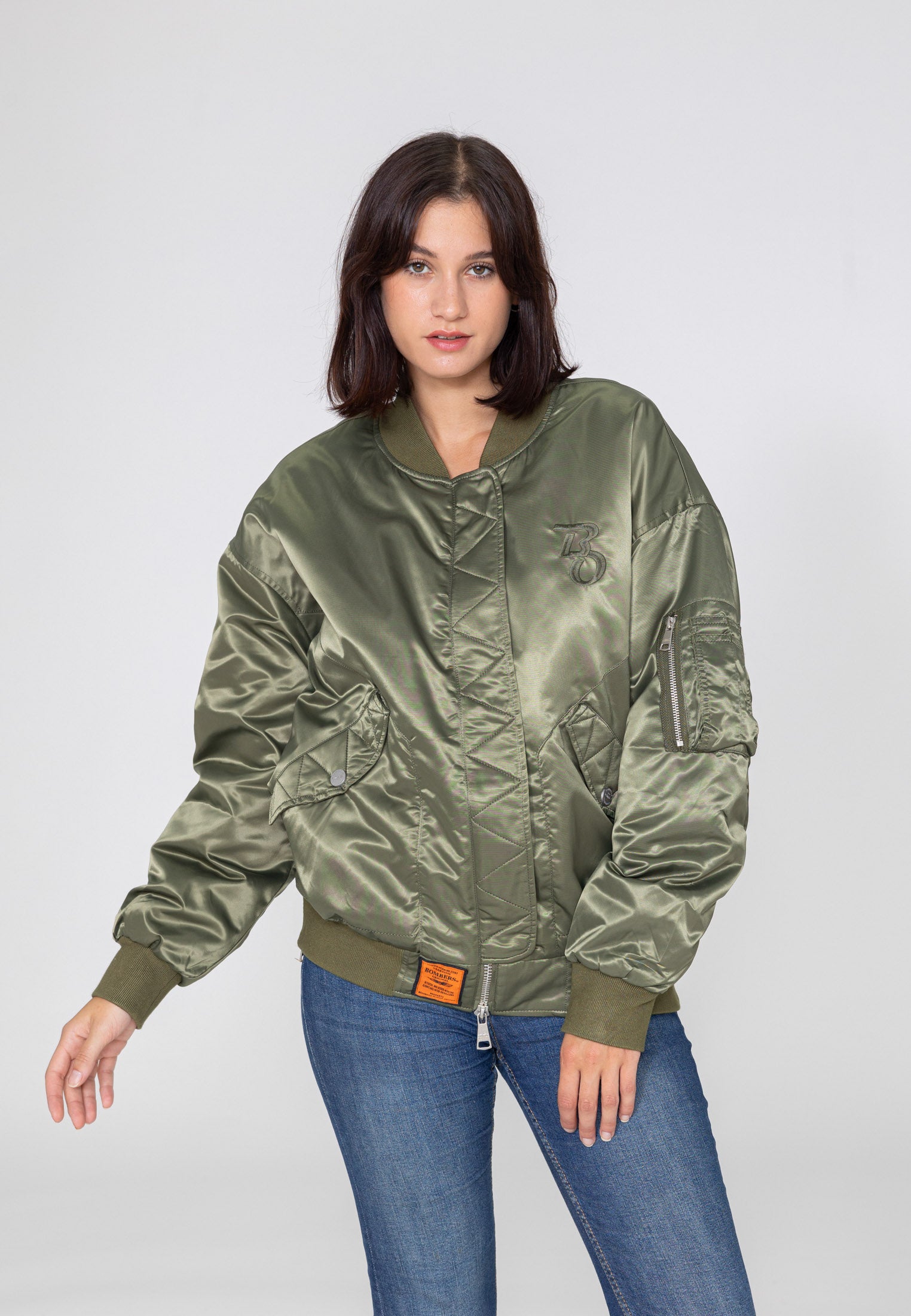 Wavy U bomber jacket in kaki Jackets Bombers Original