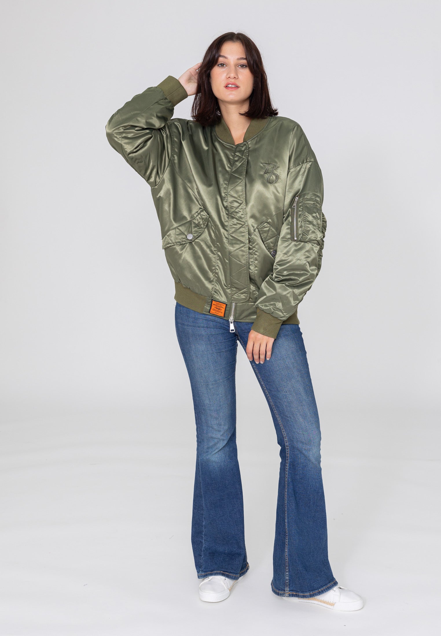 Wavy U bomber jacket in kaki Jackets Bombers Original