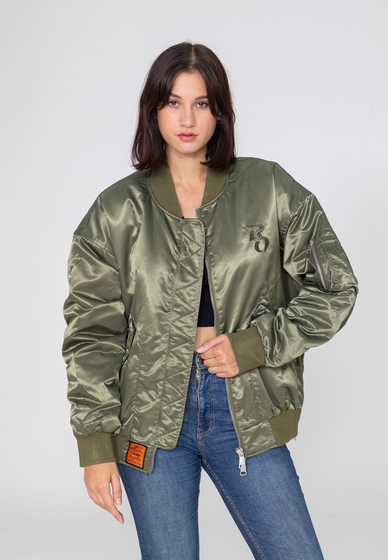 Wavy U bomber jacket in kaki Jackets Bombers Original