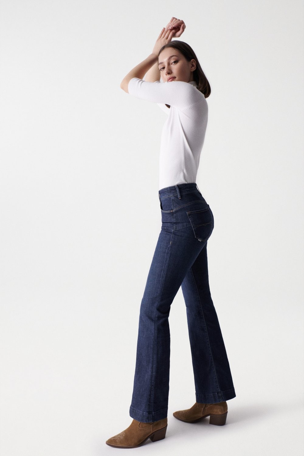 Glamour Flare Push In Dark Wash Jeans Salsa Jeans