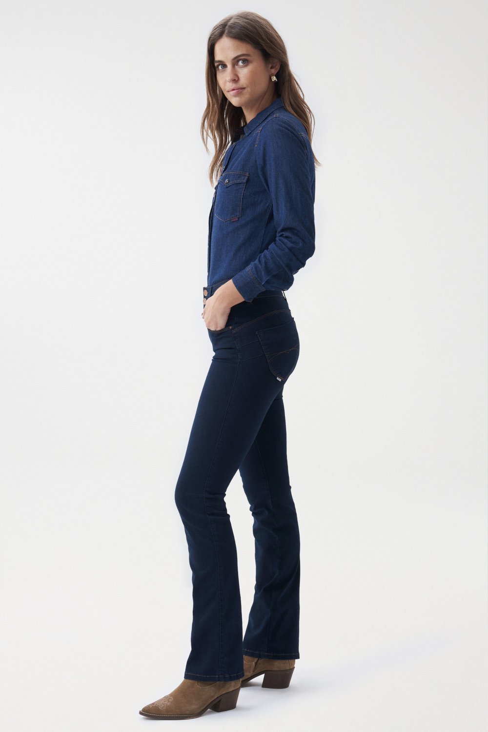 Secret Bootcut Push-In in Rinse Wash Jeans Salsa Jeans