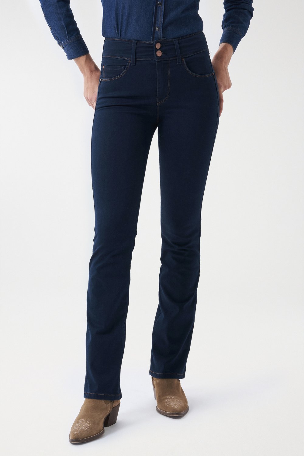 Secret Bootcut Push-In in Rinse Wash Jeans Salsa Jeans