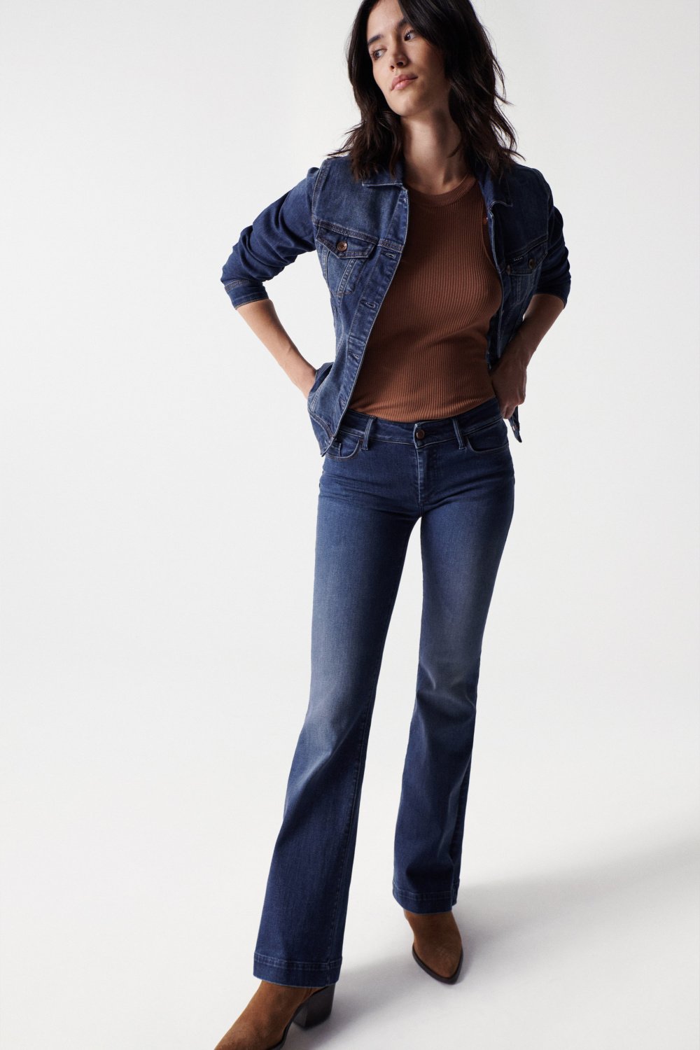 Denim Trucker Jacket in Dark Wash Jackets Salsa Jeans