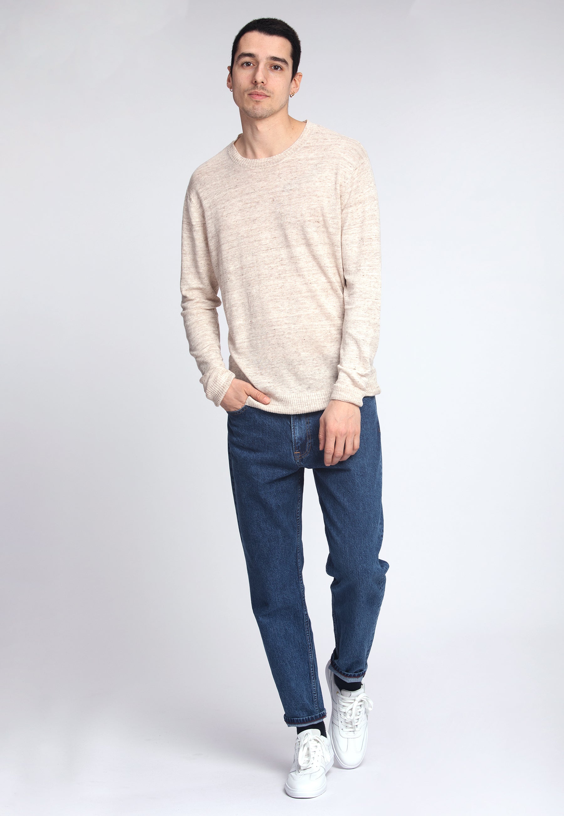 Roundneck Pure Linen in Light Beige Sweater Colours and Sons