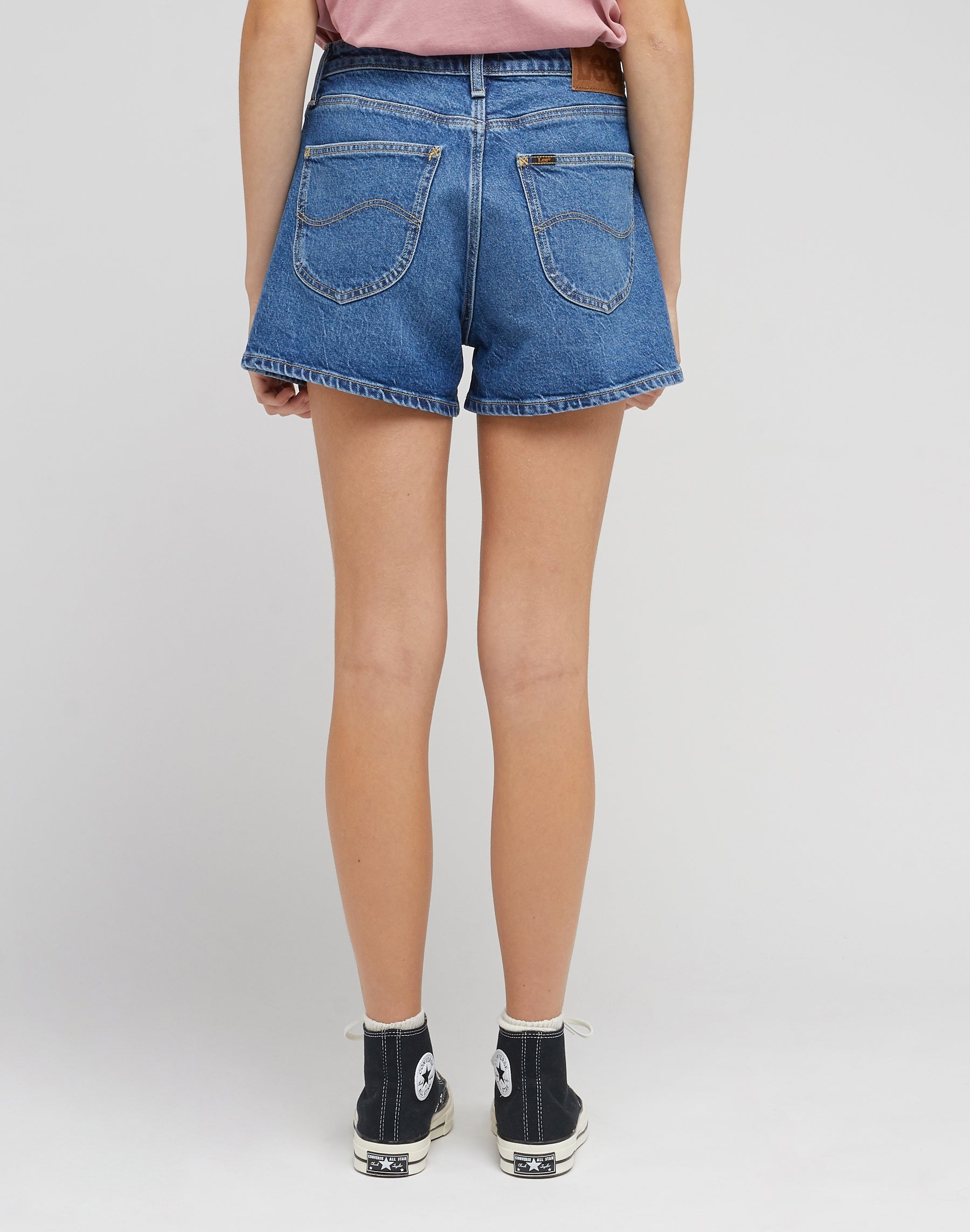 Carol Short in Blue Speed Jean Shorts Lee