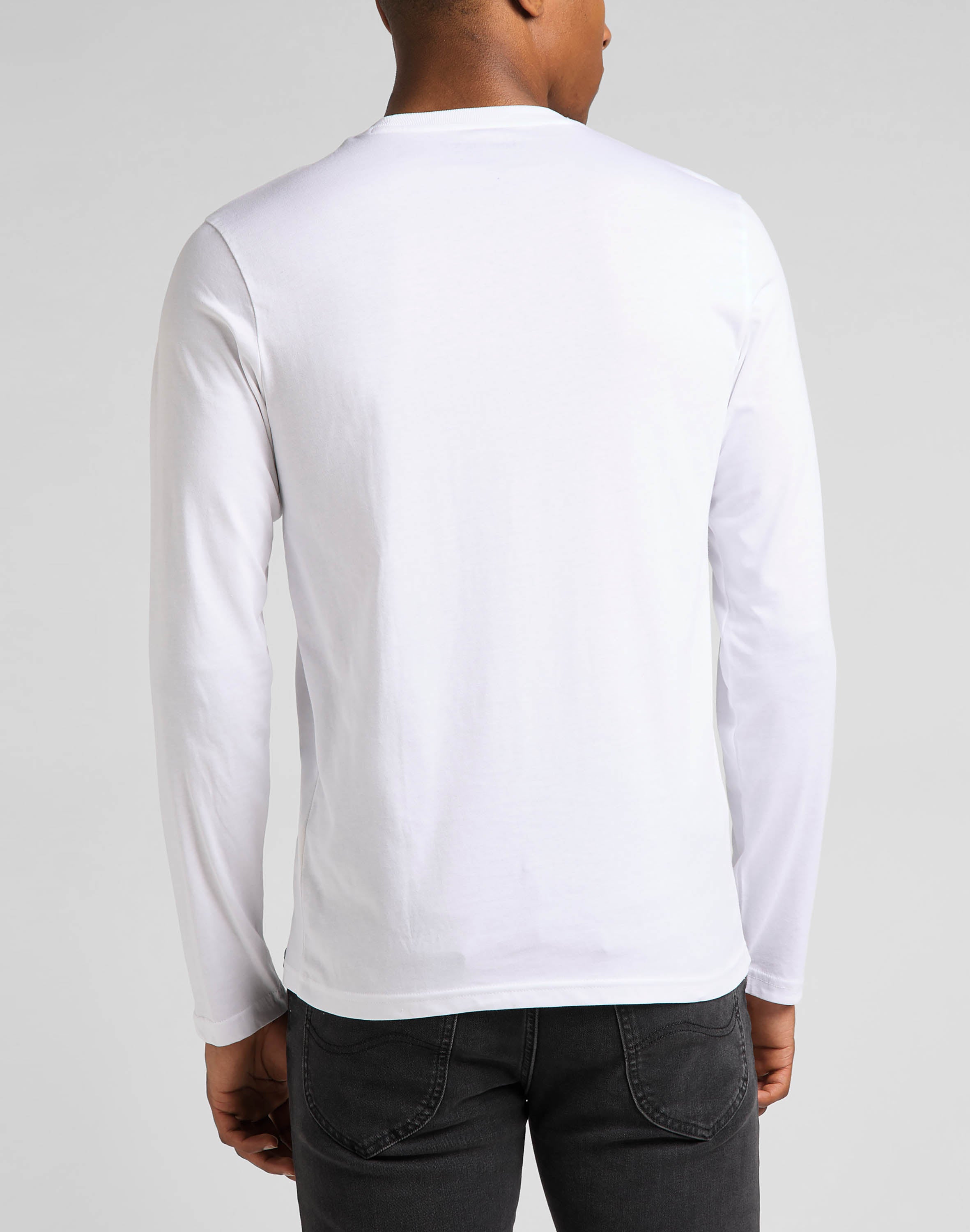 Twin Pack Crew Long Sleeve in Black/White Shirts Lee