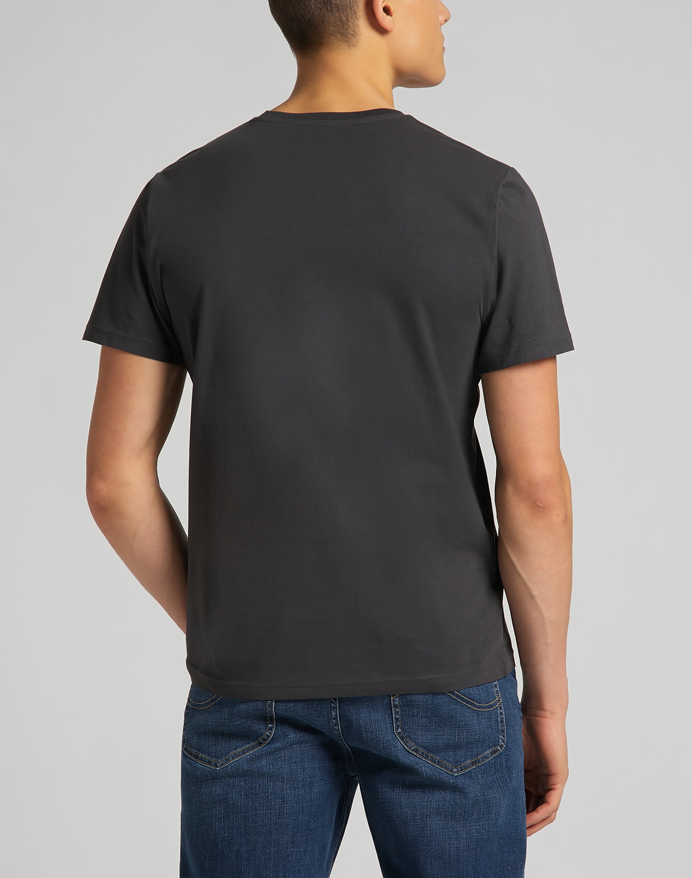 Short Sleeve Patch Logo Tee in Washed Black T-Shirts Lee