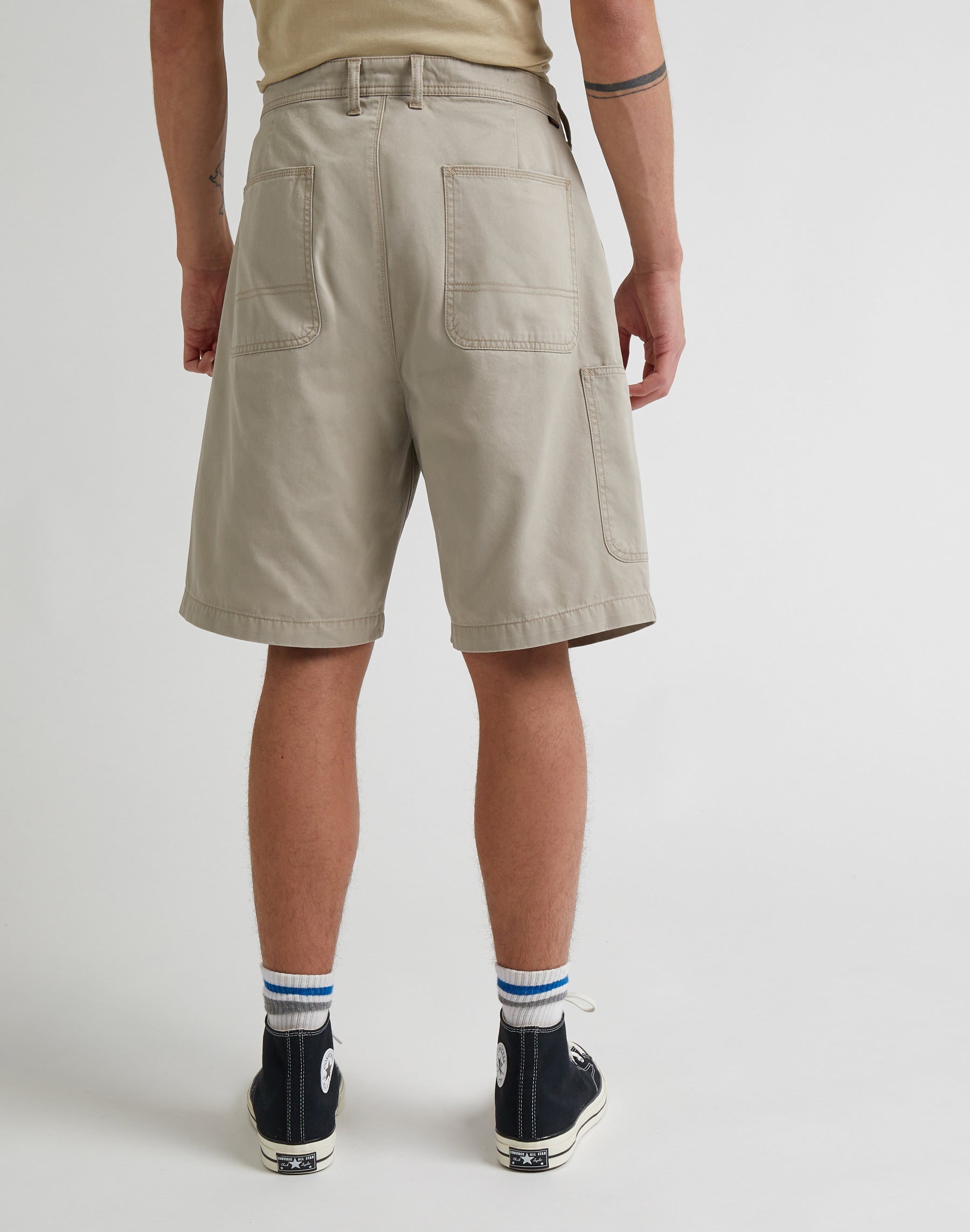 Pleated Chino Short in Stone Shorts Lee