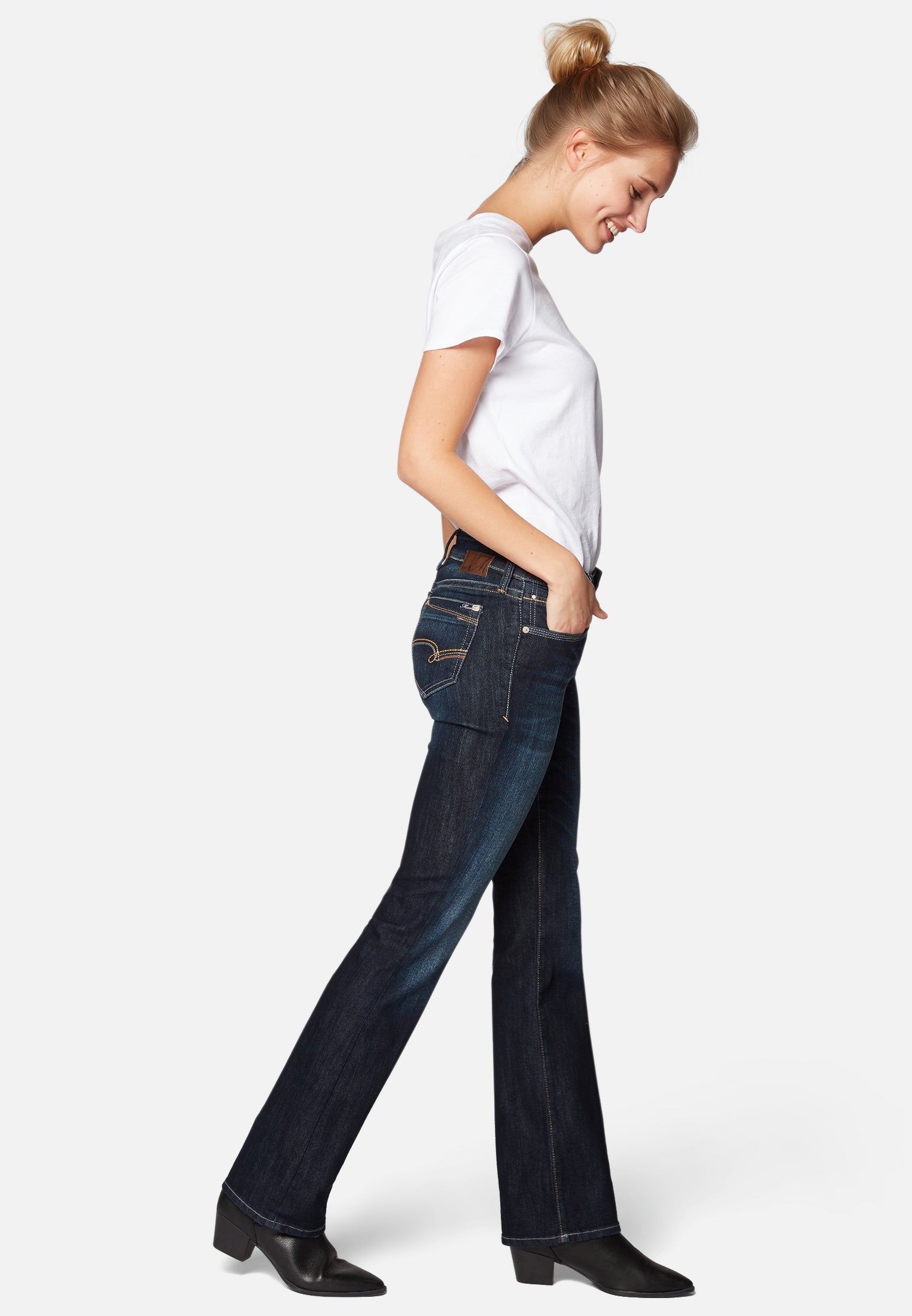 Bella in Rinse Miami Str Jeans Mavi