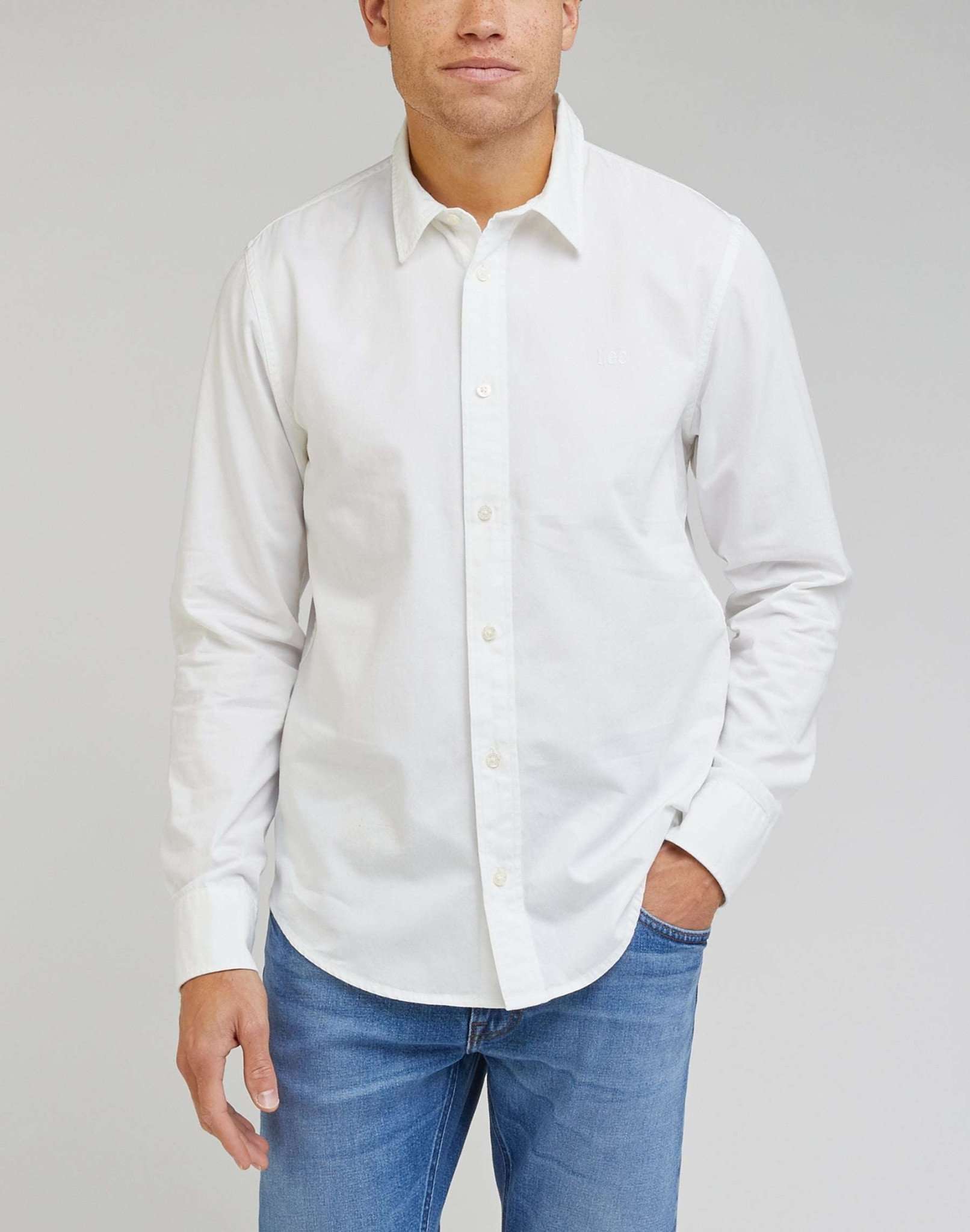 Patch Shirt in Bright White Shirts Lee   