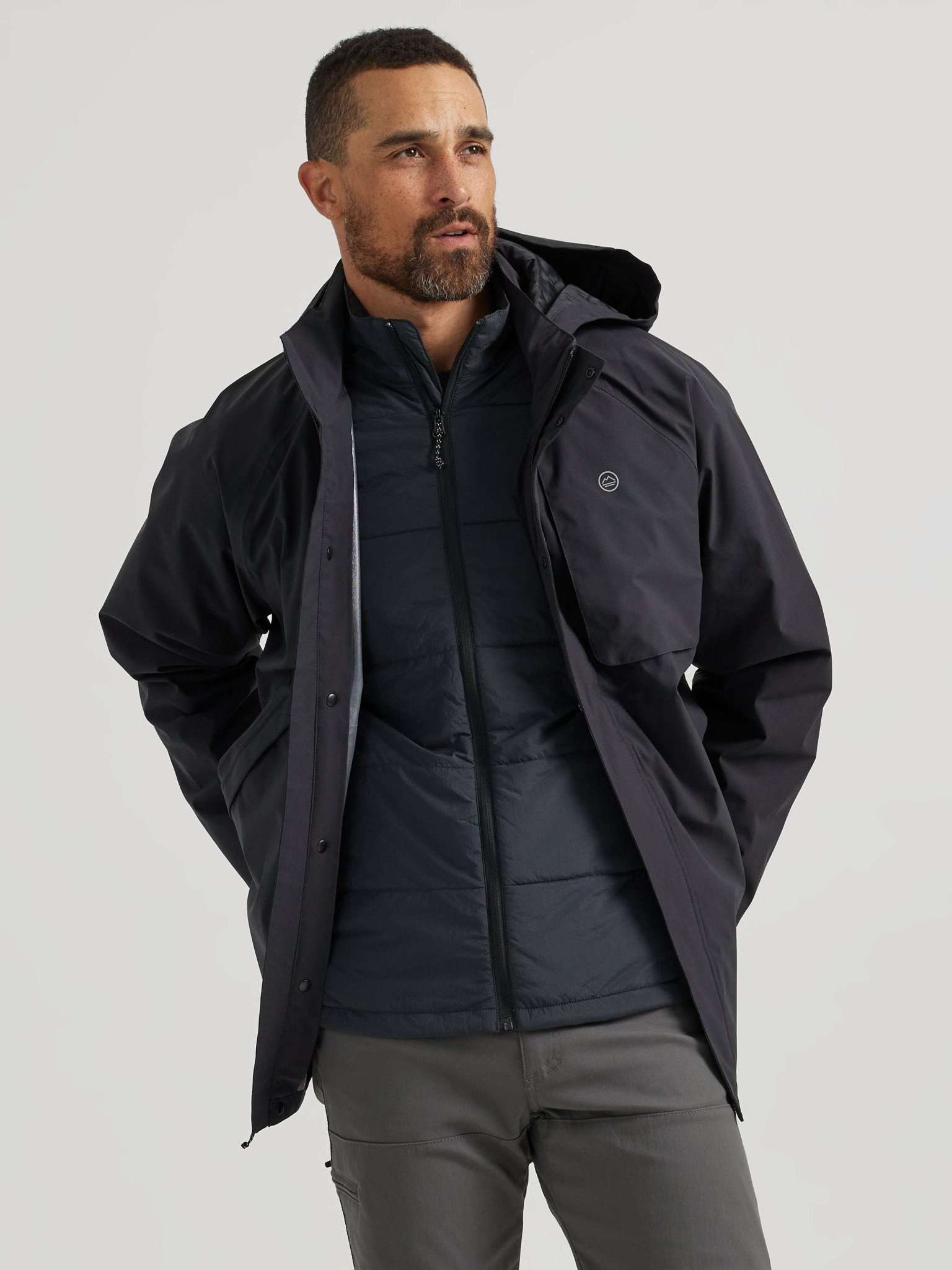 Waterproof Jacket in Jet Black Jackets Wrangler   