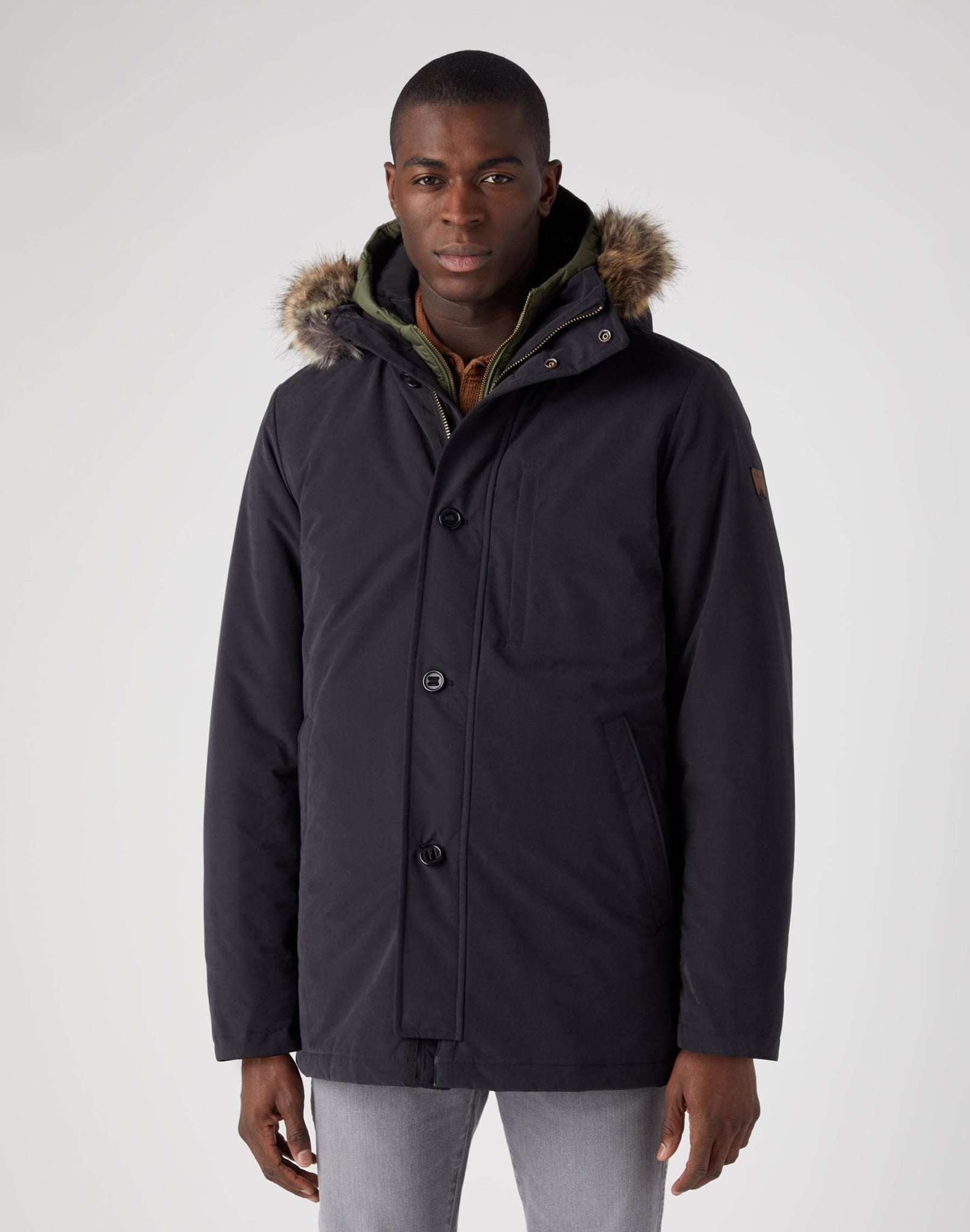 2 In 1 Parka Jacket in Black Jackets Wrangler   