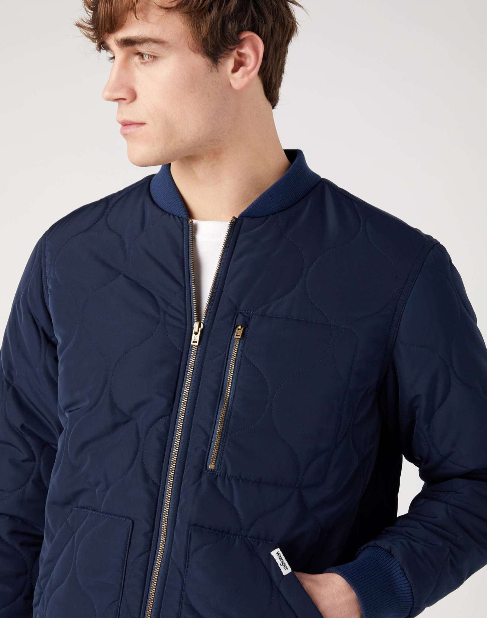 Padded Jacket in Navy Jackets Wrangler   