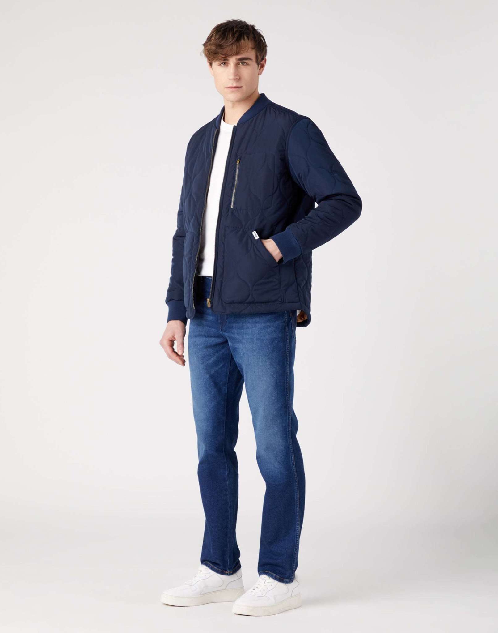 Padded Jacket in Navy Jackets Wrangler   