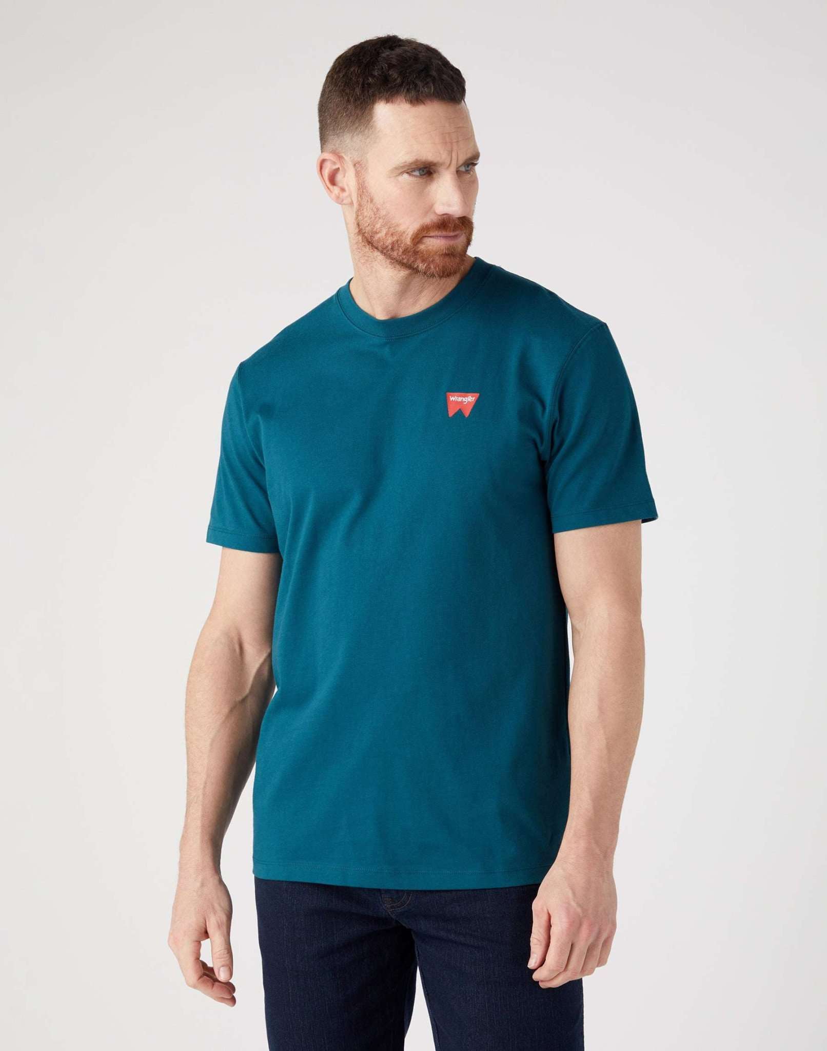 Sign Off Tee in Deep Teal Green T-Shirts Wrangler   