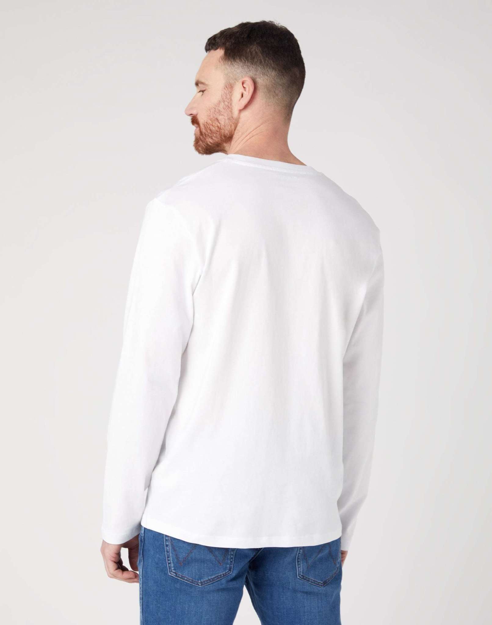 LS Sign Off Tee in White Sweater Wrangler   