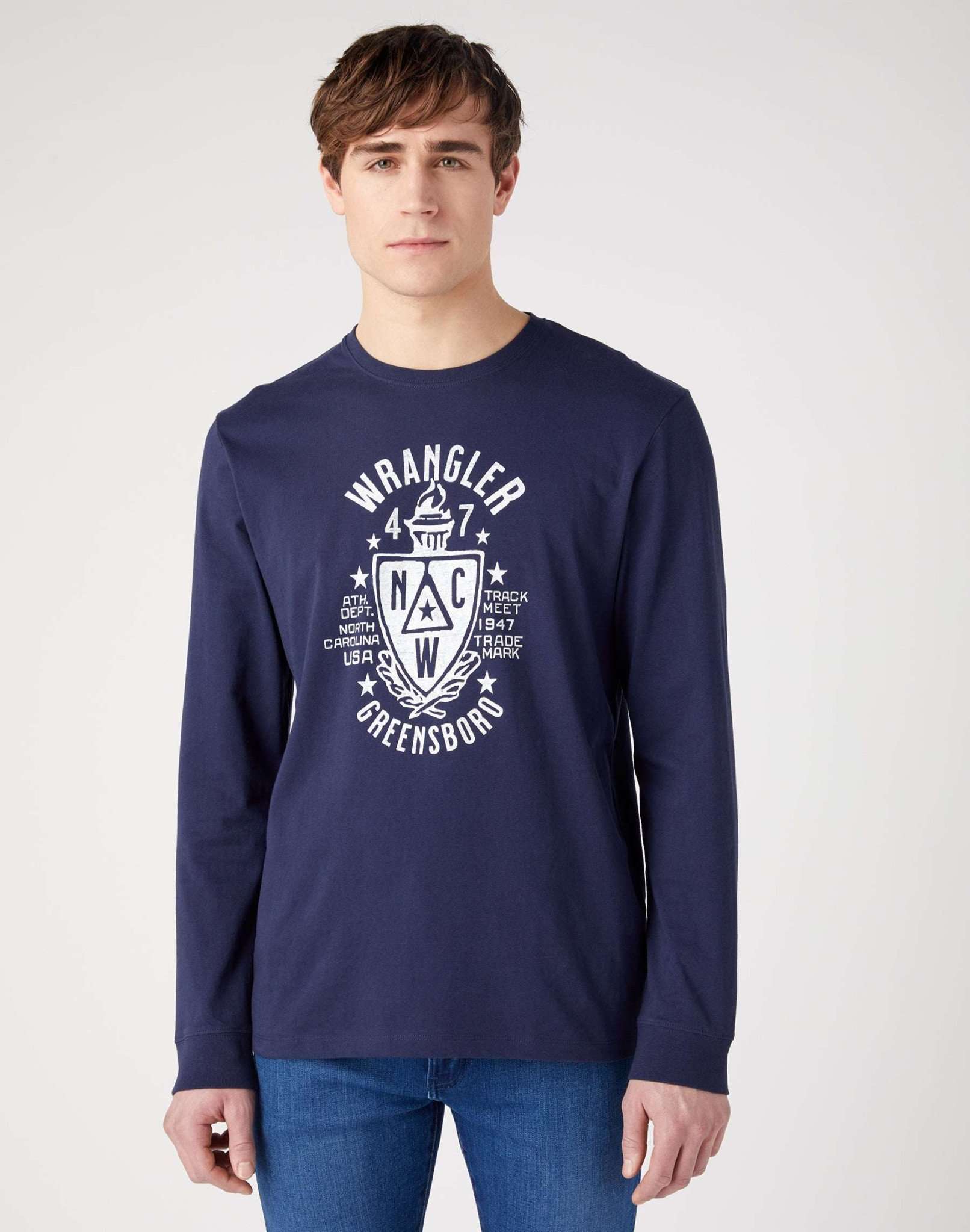 Americana Tee in Navy Sweater Wrangler   