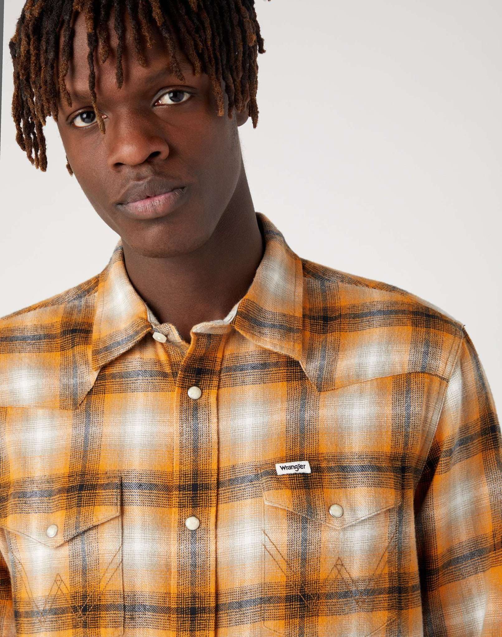 LS Western Shirt in Golden Oak Shirts Wrangler   