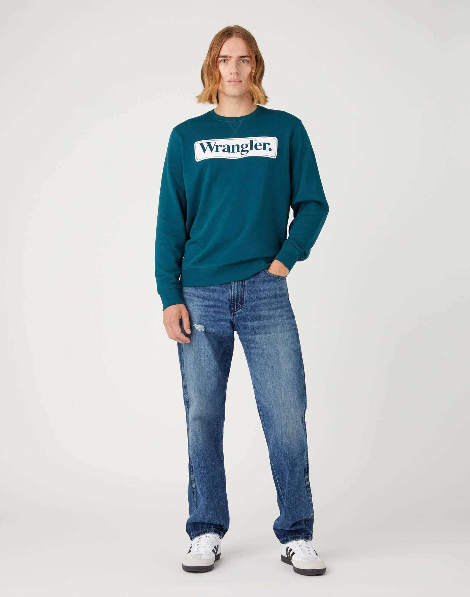 Seasonal Crew in Deep Teal Green Sweatshirts Wrangler   