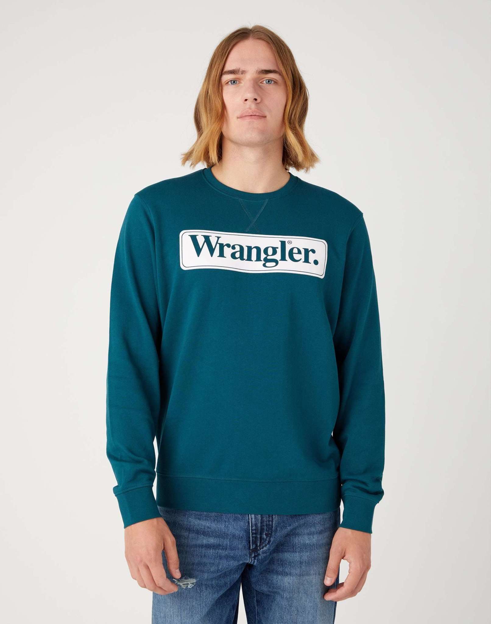 Seasonal Crew in Deep Teal Green Sweatshirts Wrangler   