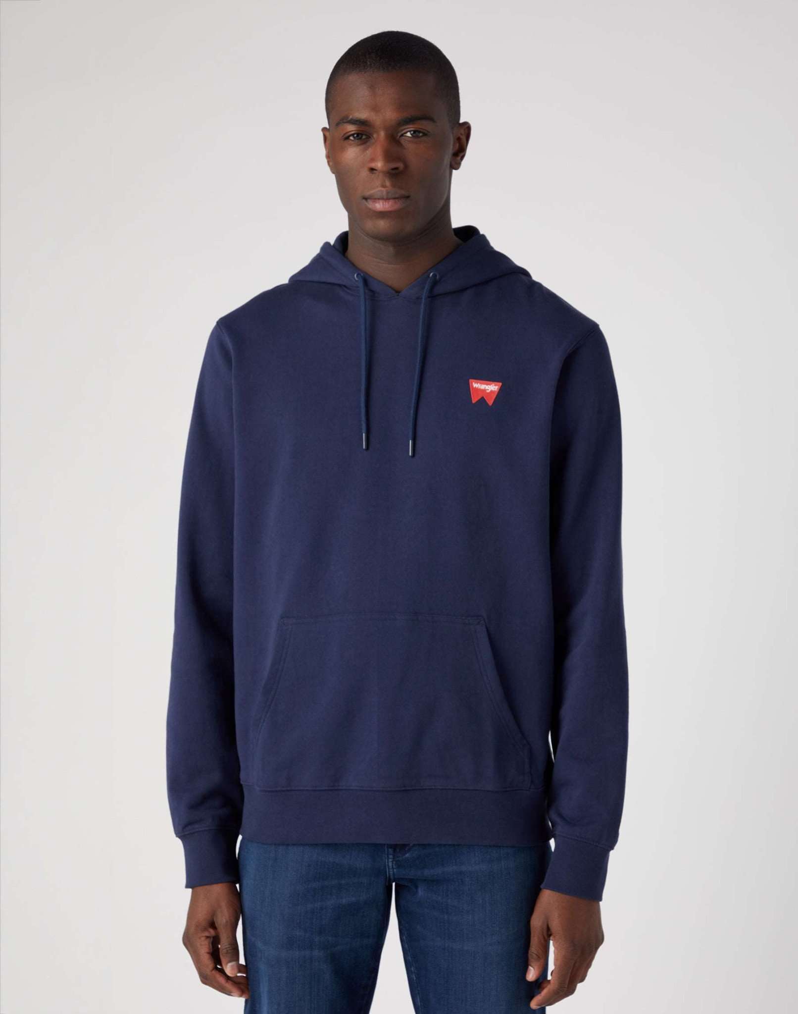 Sign Off Hoodie in Real Navy Hoodie Wrangler   