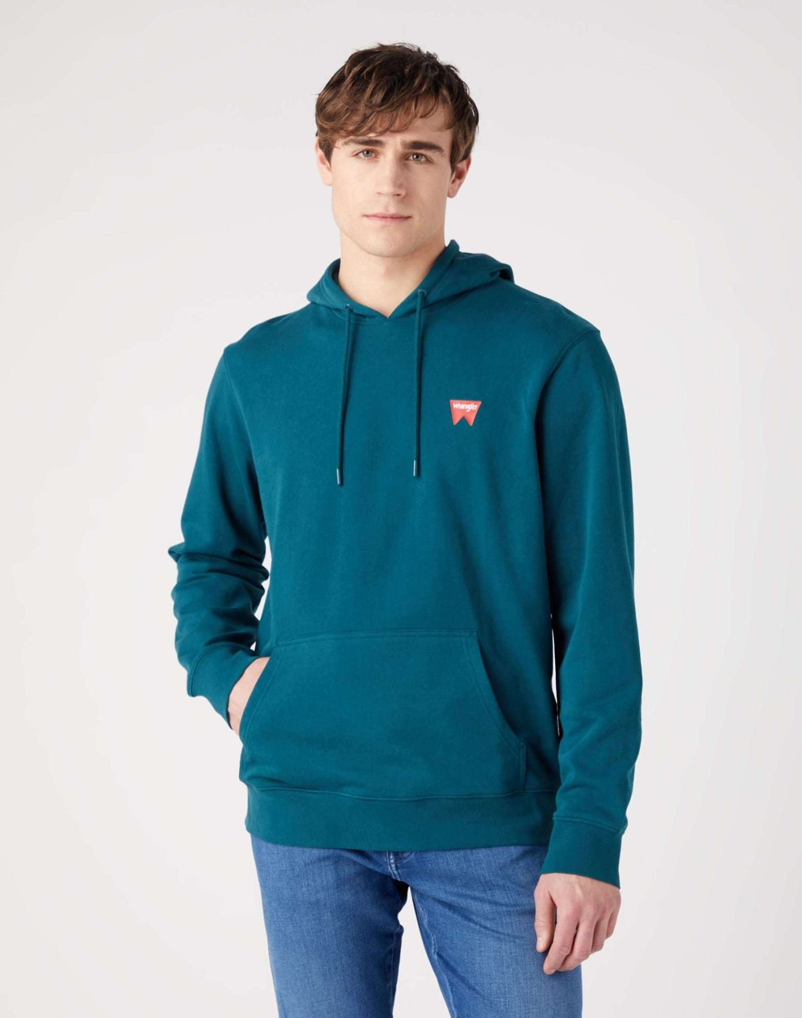 Sign Off Hoodie in Deep Teal Green Hoodie Wrangler   