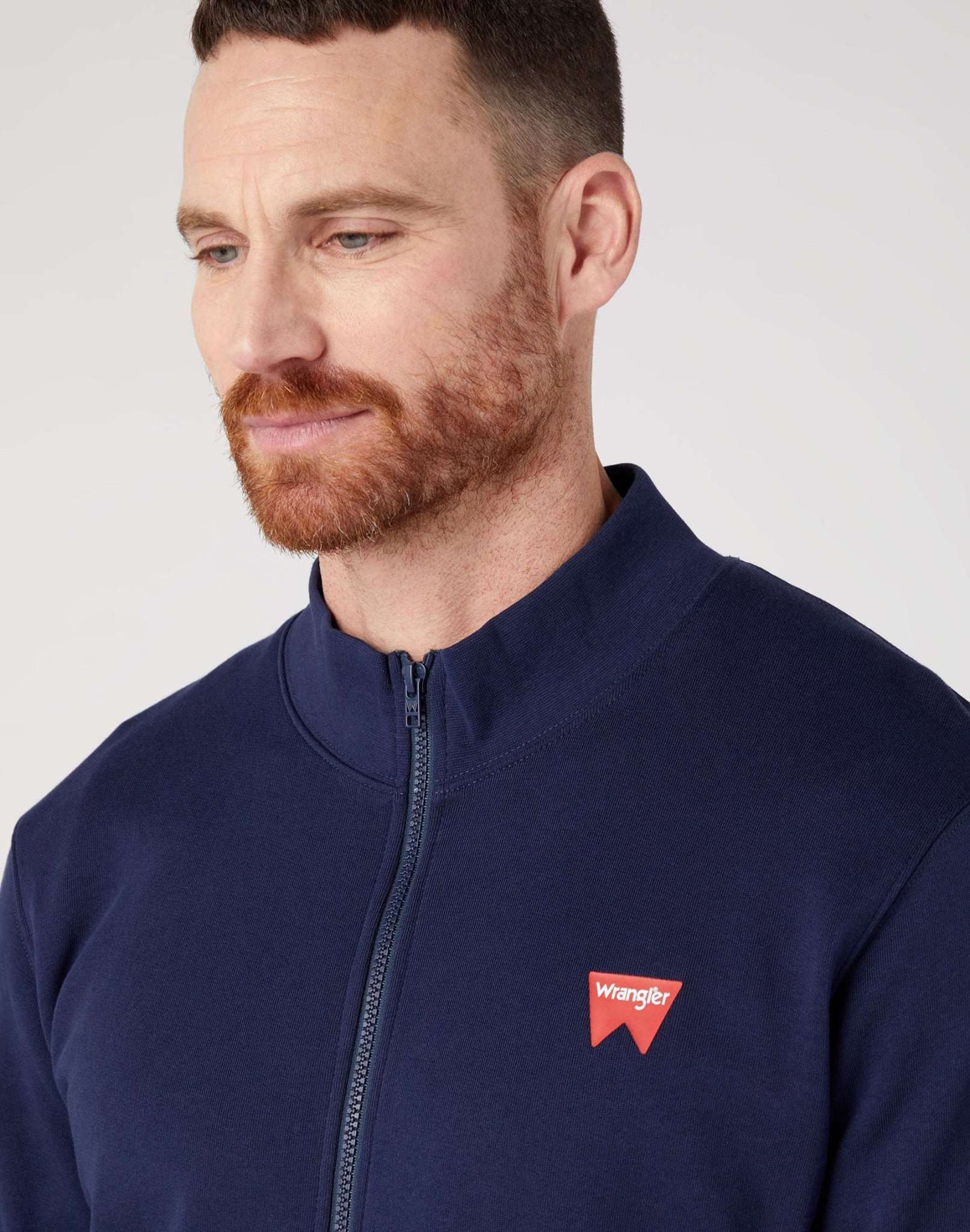 Funnel Neck Zip in Real Navy Sweat Jackets Wrangler   