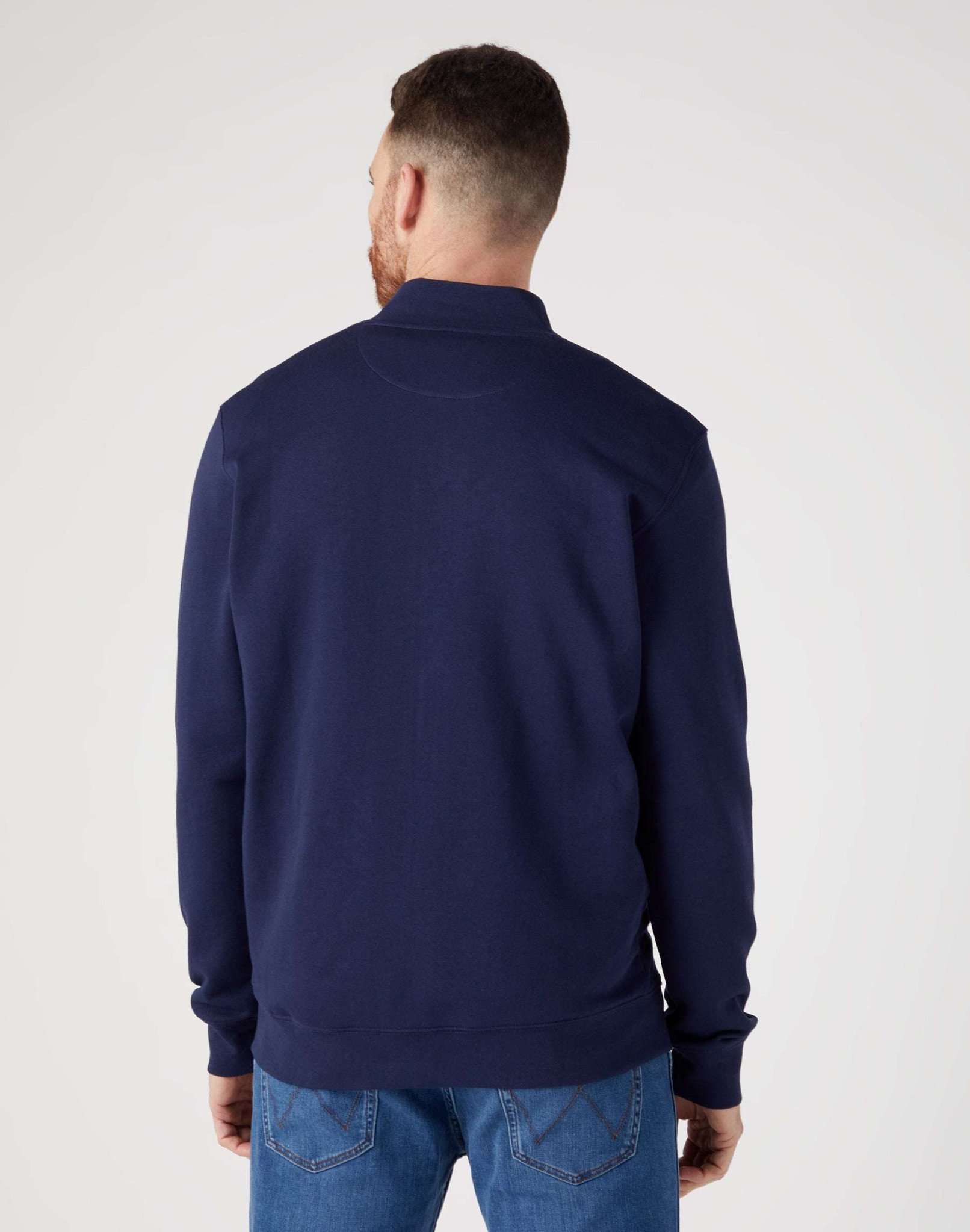 Funnel Neck Zip in Real Navy Sweat Jackets Wrangler   