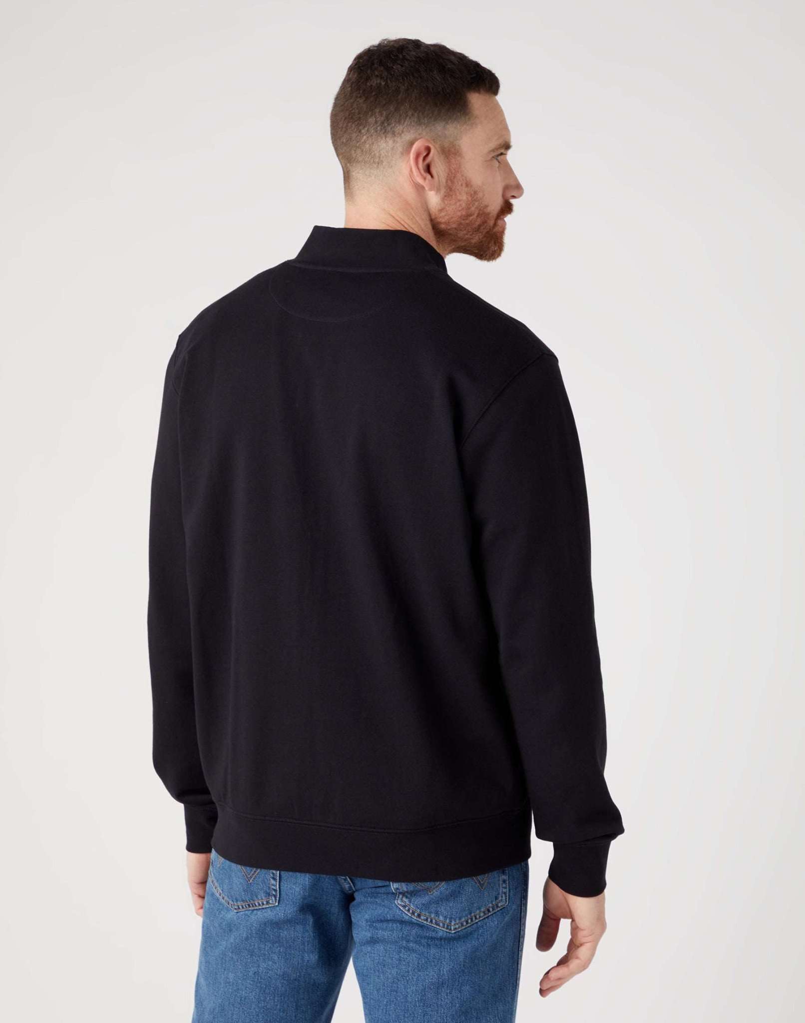 Funnel Neck Zip in Real Black Sweat Jackets Wrangler   