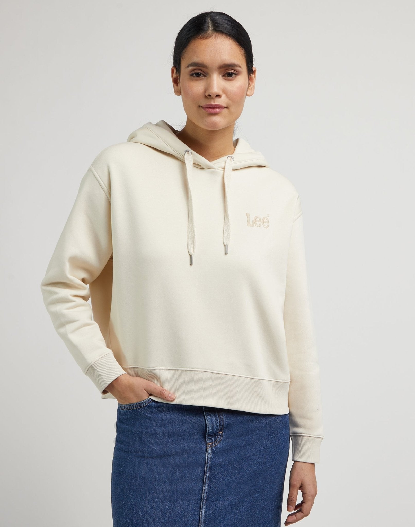 Essential Hoodie in Ecru Hooded Sweater Lee   