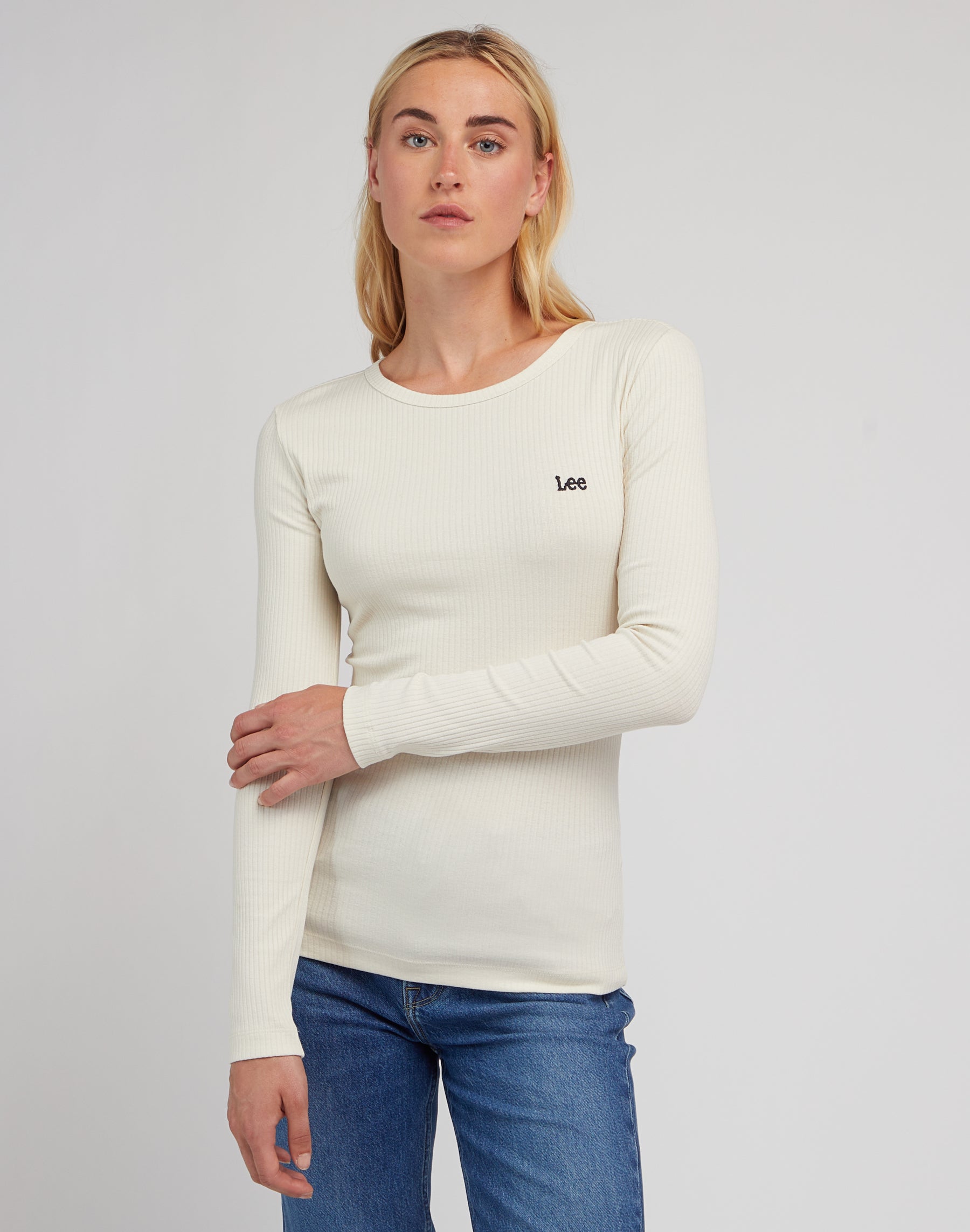 Longsleeves Rib Tee in Soy Bean shirts Lee   