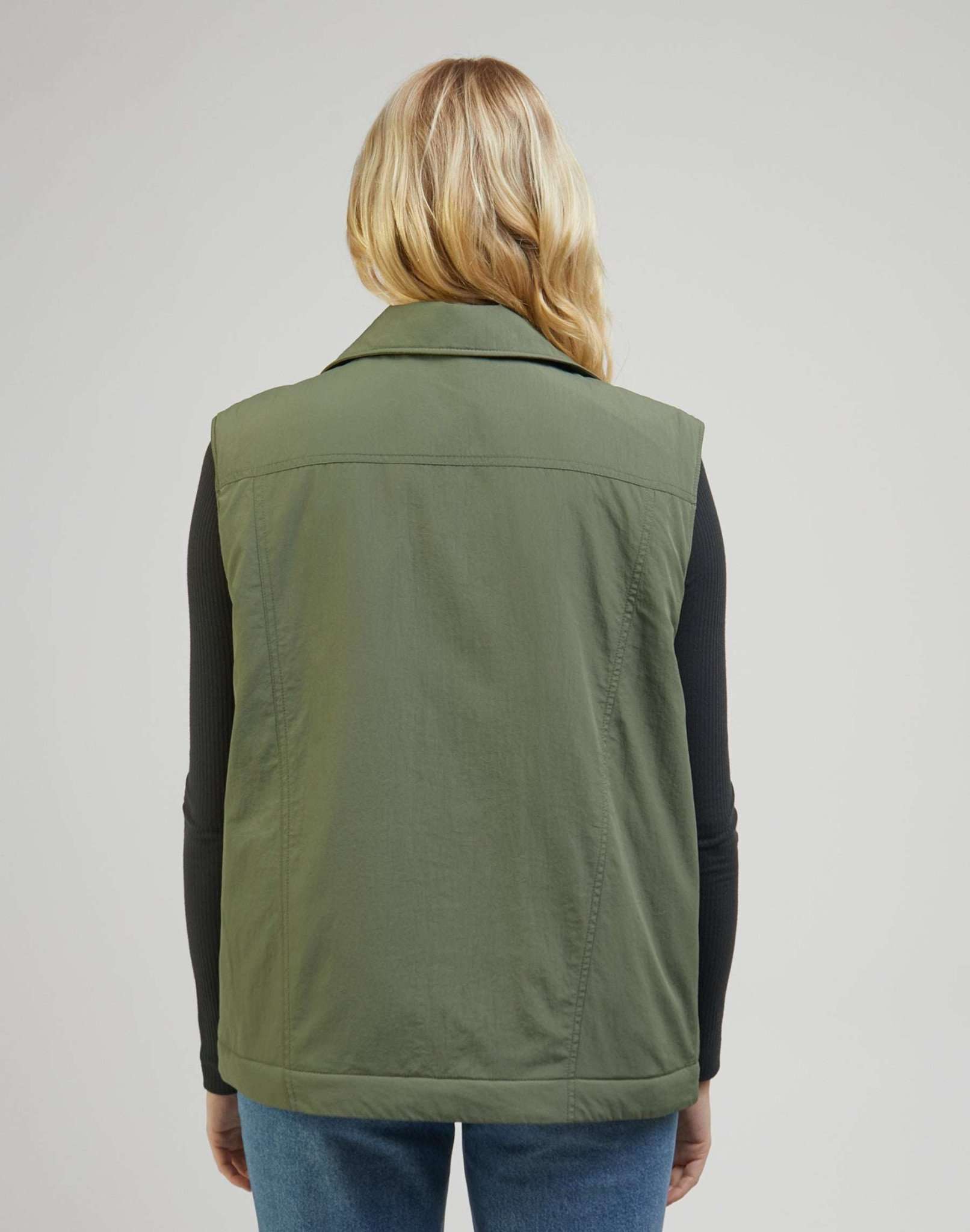 Padded Rider Vest in Olive Grove Jackets Lee   