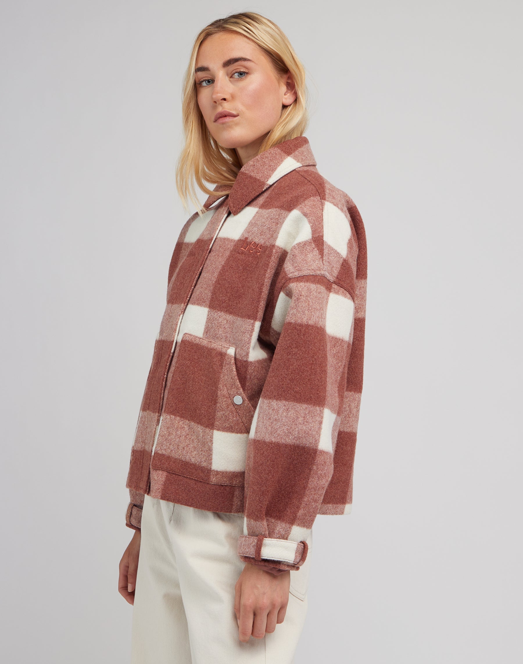 Wool Jacket in Ruby Cocoa Jackets Lee   