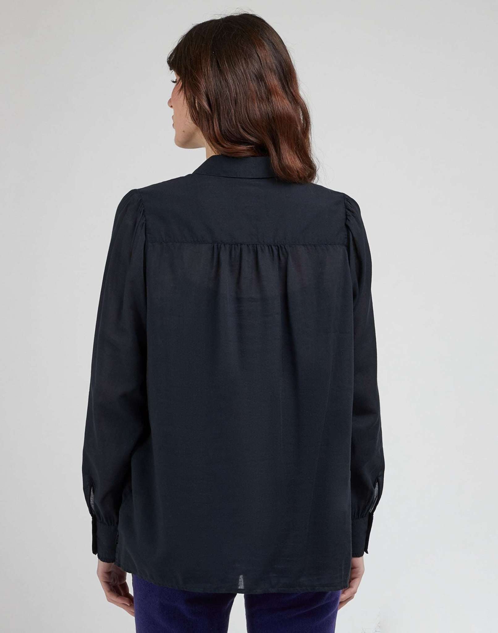 Shirred Blouse in Unionall Blk Shirts Lee   