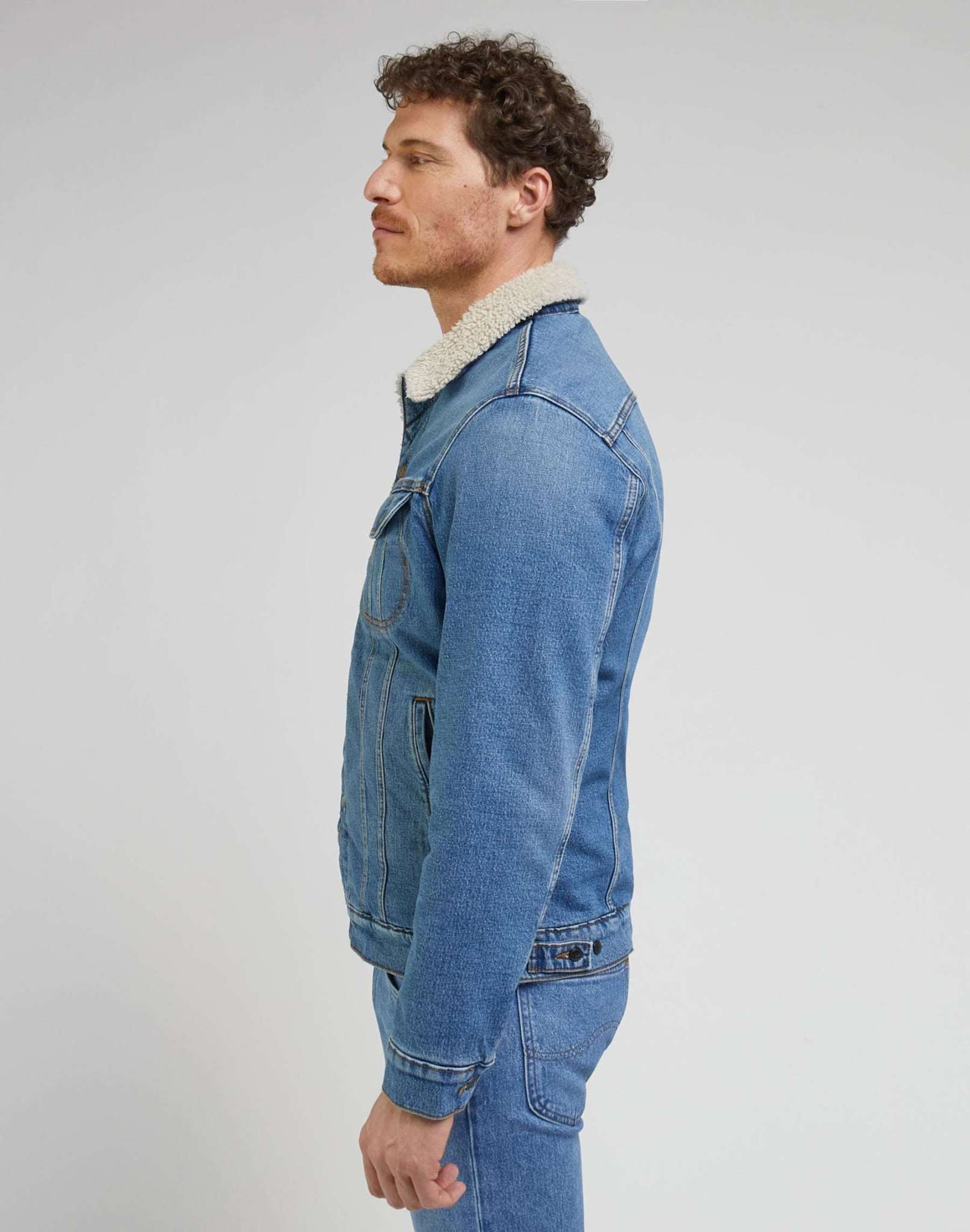 Sherpa Jacket in True Blue Jackets Lee   